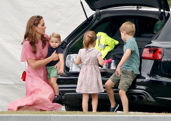 Catherine Middleton,  Prince Louis, Princess Charlotte and Prince George at the King Power Royal Charity Polo Match, | Photo: Getty Images