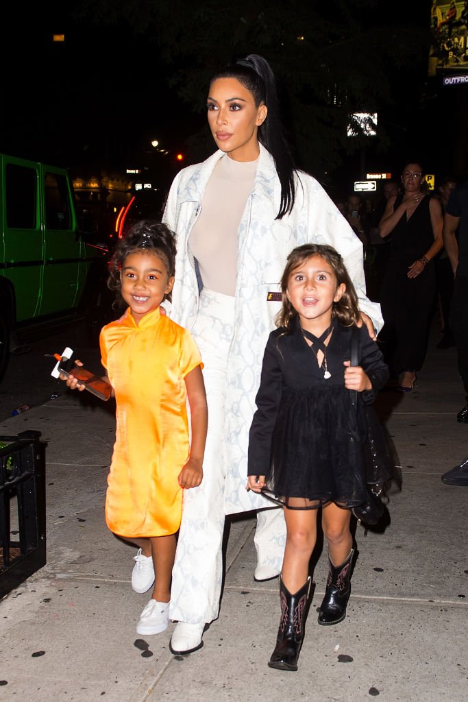 North West, Kim Kardashian and Penelope Disick are seen in SoHo, September 2018 | Source: Getty Images