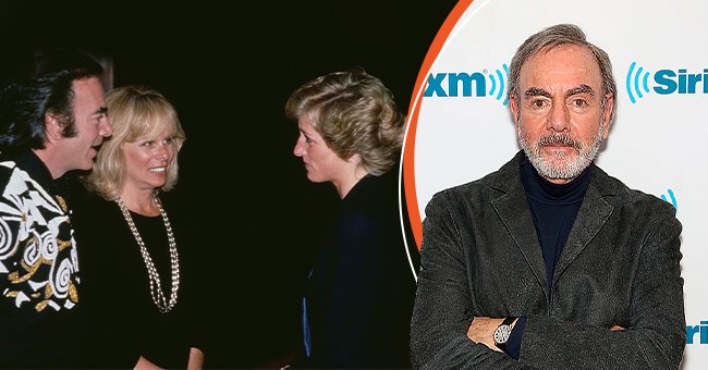 Princess DIana meets Neil Diamond and his wife Marcia at a concert at Wembley Stadium in London, November 1989. | Source: Getty Images