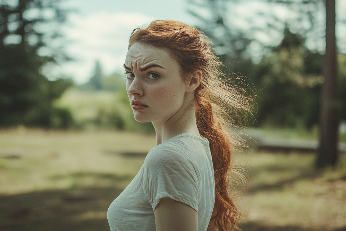 A woman glancing over her shoulder | Source: Midjourney