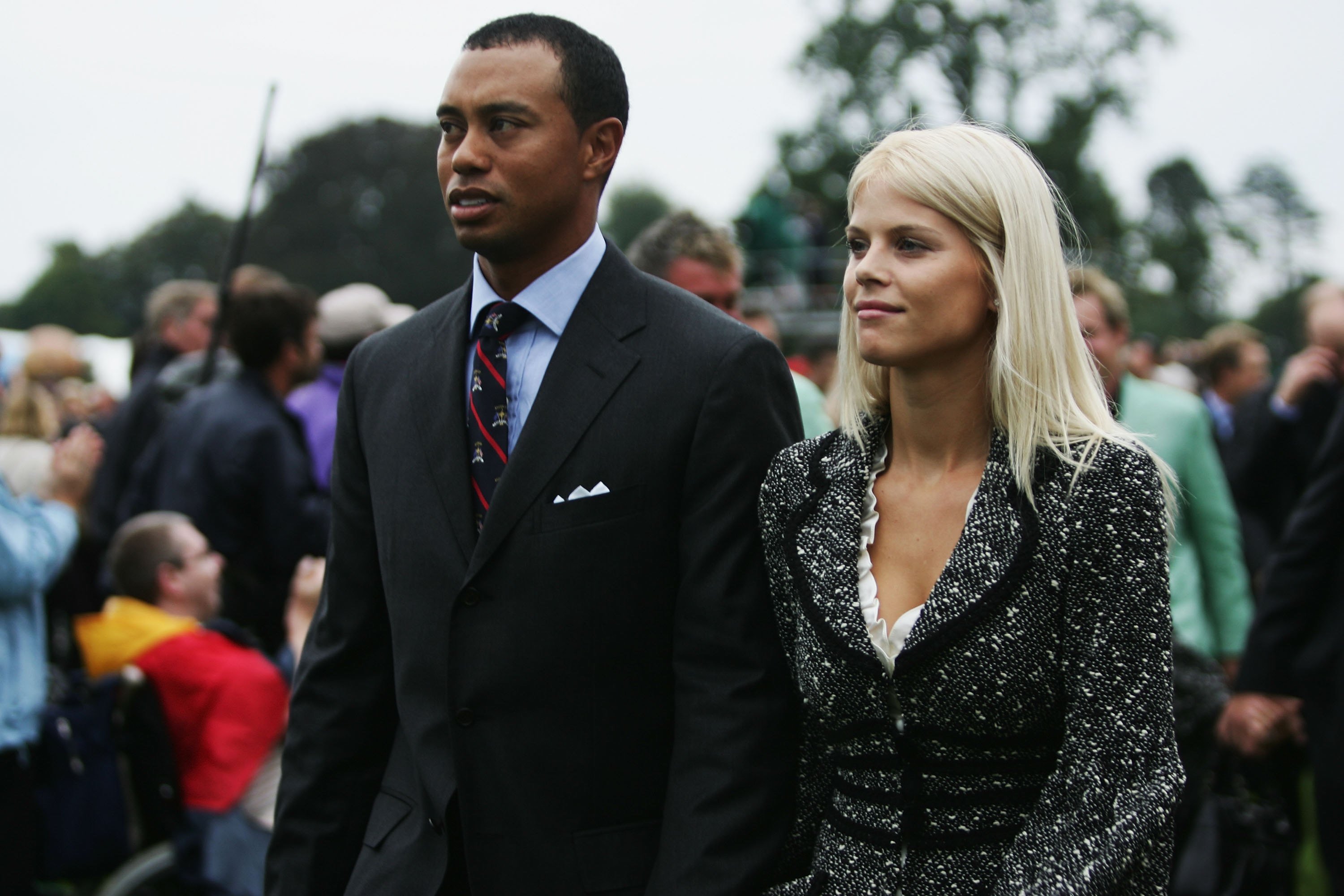 Tiger Woods and Elin Nordegren on during the Opening Ceremony of the 2006 Ryder Cup at The K Club on September 21, 2006 in Straffan, Co. Kildare, Ireland. | Source: Getty Images