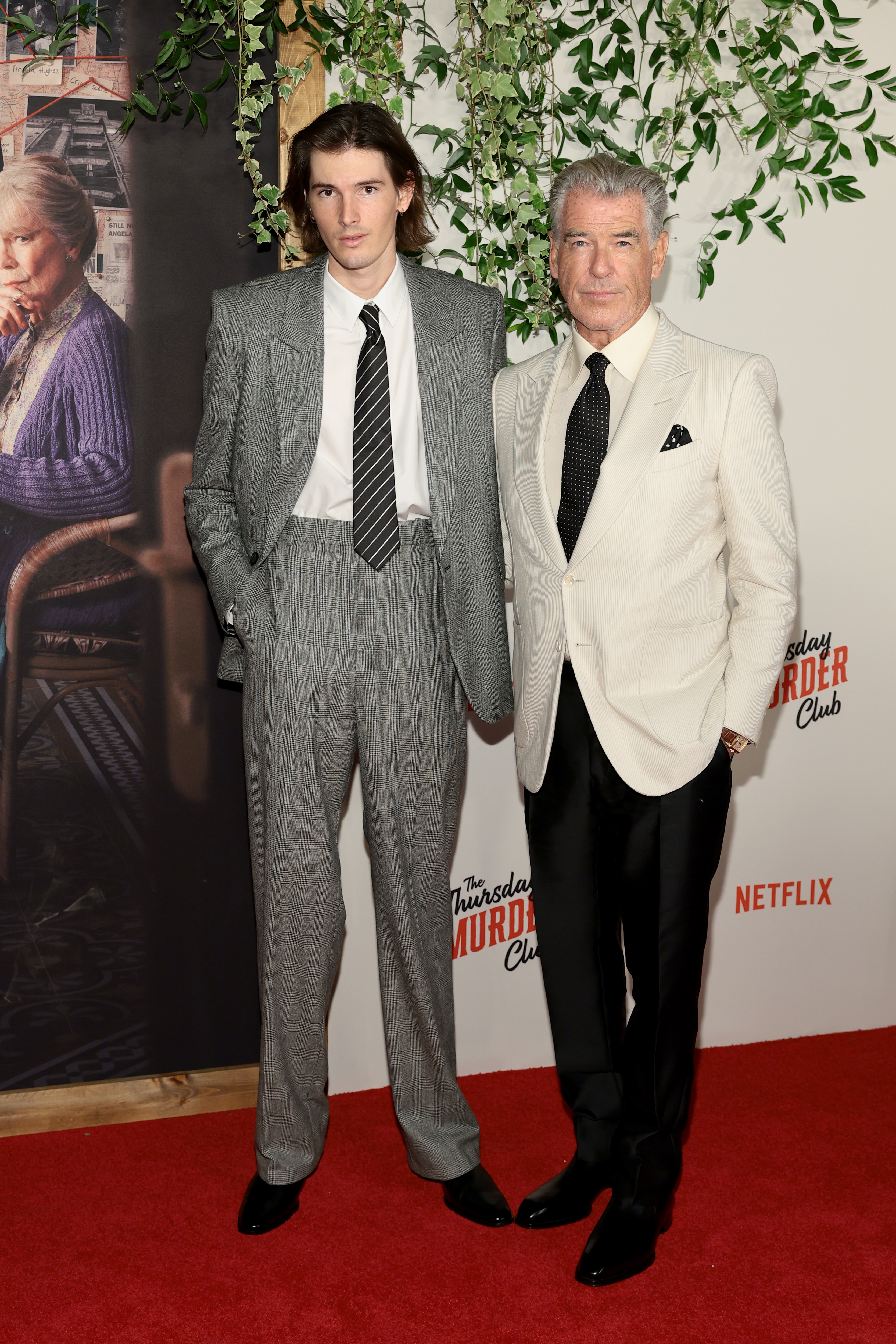 Dylan Brosnan and Pierce Brosnan at Netflix's "The Thursday Murder Club" New York Special Screening at The Plaza Hotel on August 14, 2025, in New York City | Source: Getty Images