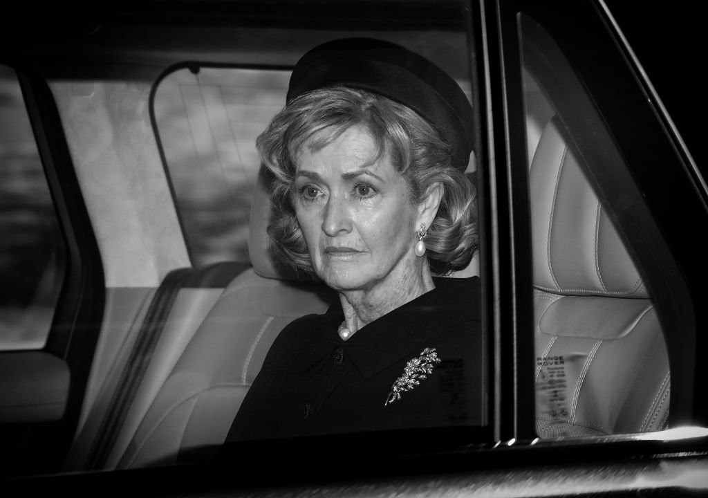 La comtesse Mountbatten de Birmanie arrive au château de Windsor pour assister à la funérailles du prince Philip, duc d'Édimbourg le 17 avril 2021 à Windsor. | Photo :Getty Images