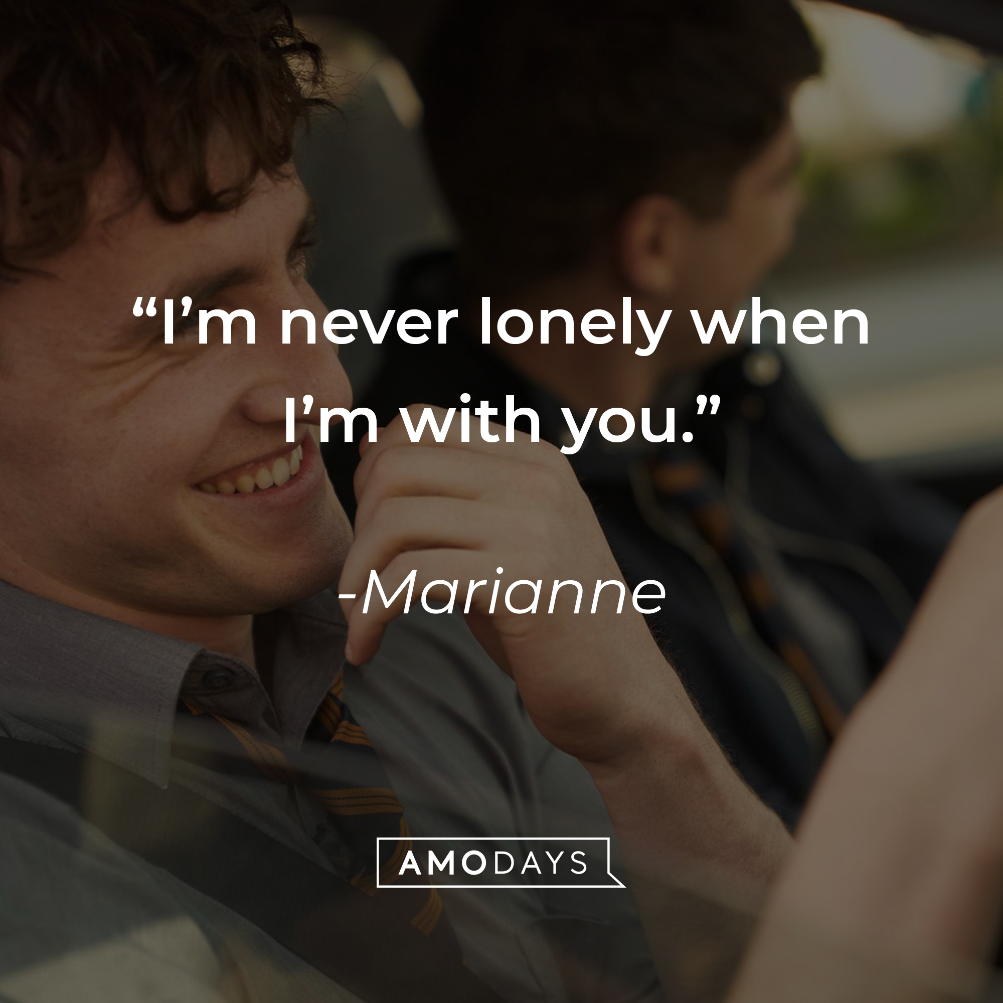 Connell, with Marianne’s quote: “I’m never lonely when I’m with you.” | Source: facebook.com/normalpeoplebbc