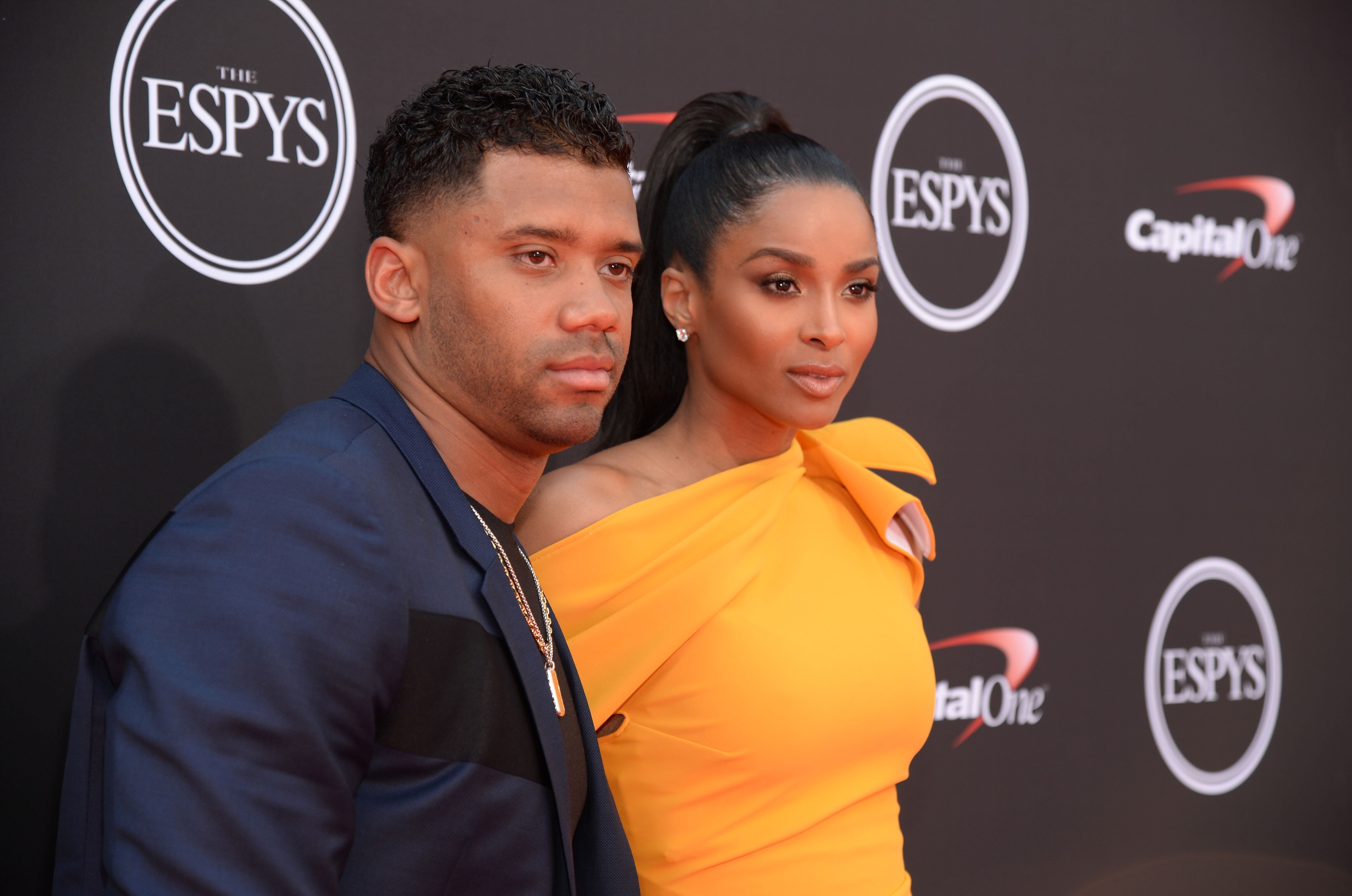 Singer Ciara and husband football player Russell Wilson attend the 2018 ESPY Awards Red Carpet Show Live! Celebrates With Moet & Chandon at Microsoft Theater on July 18, 2018 | Photo: Getty Images