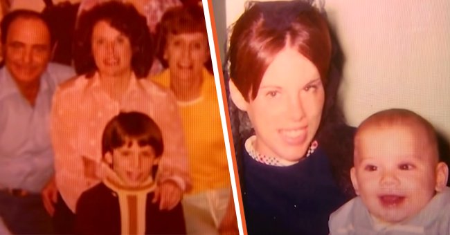 [Left] Steve Lickteig with the people he believed were his adoptive family; [Right] Lickteig and his biological mother, Joanie. | Source: youtube.com/TODAY