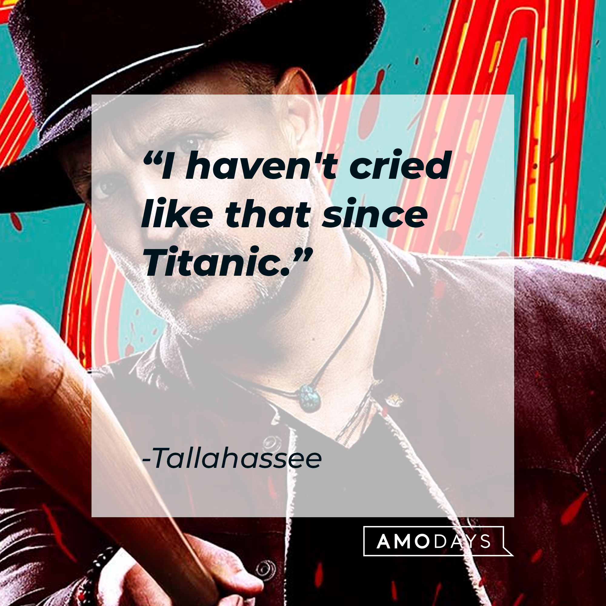 Tallahassee's quote: "I haven't cried like that since Titanic." | Source: Facebook.com/Zombieland