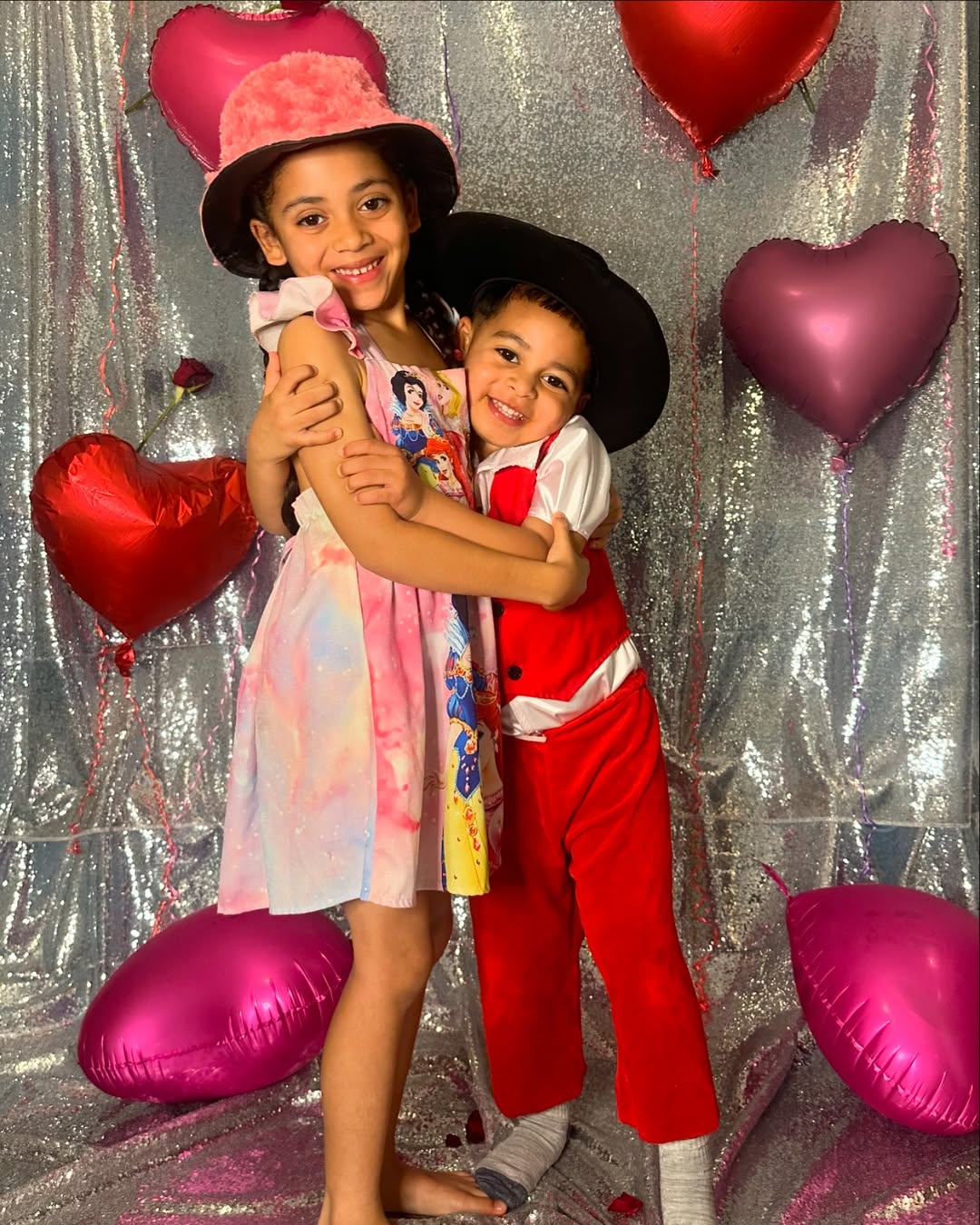 Elleven and Sky Broadus pictured hugging, dated February 2025 | Source: Instagram/e11evenandskylove