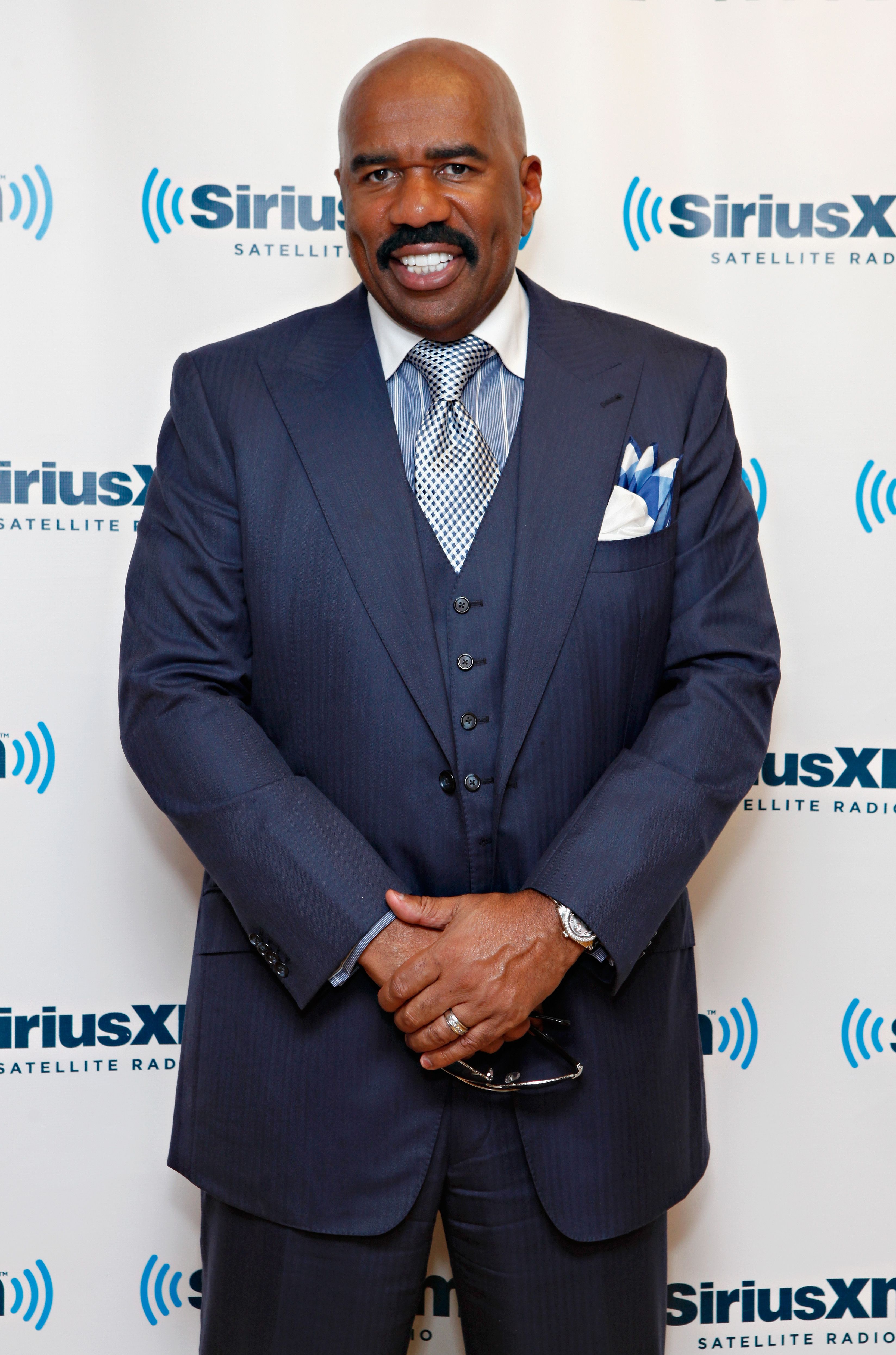 Steve Harvey at the SiriusXM Studio on August 29, 2012 in New York City. | Source: Getty Images