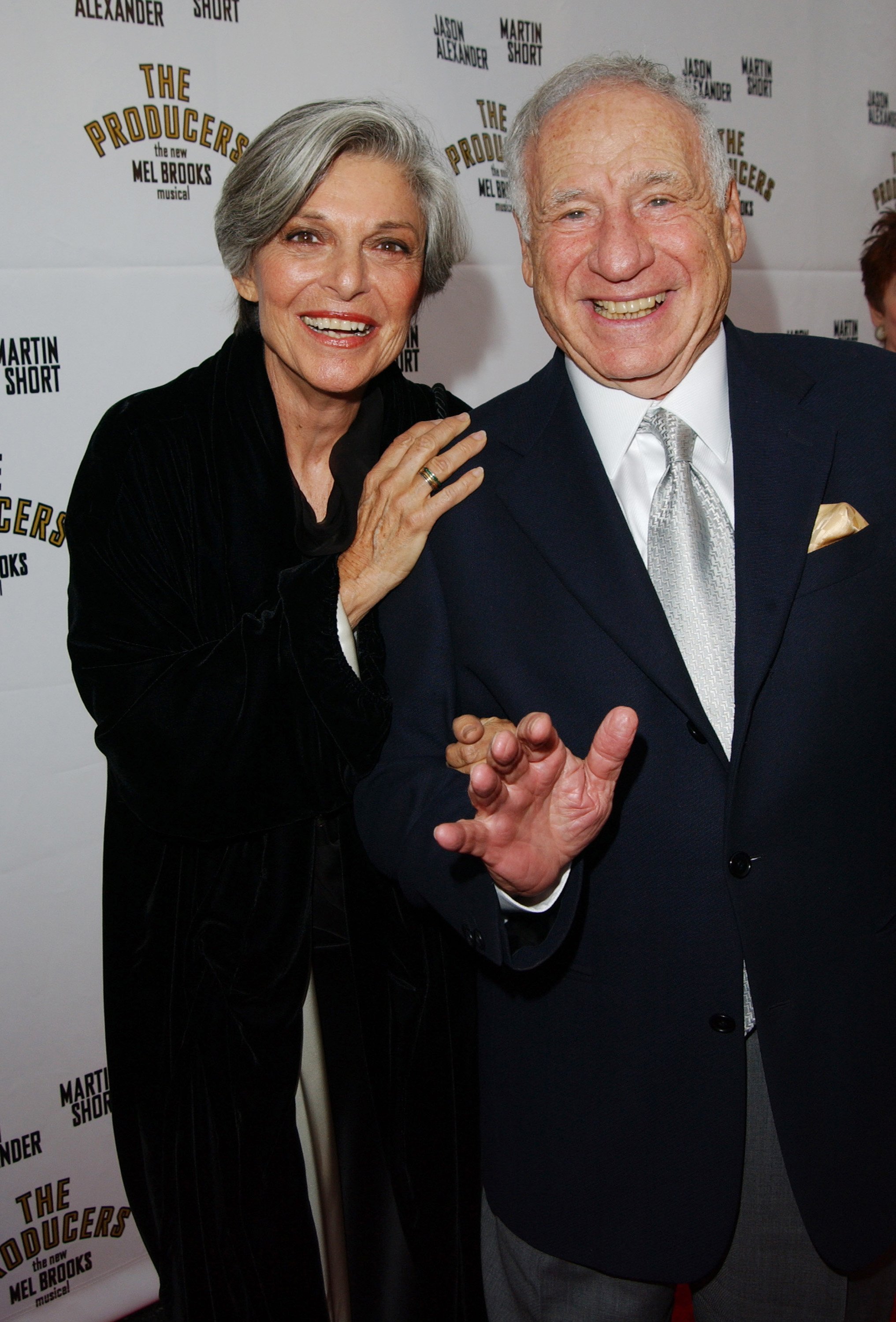 Anne Bancroft and Mel Brooks during Opening Night of "The Producers" at Pantages Theatre in Hollywood, California, United States in 2003. | Source: Getty Images