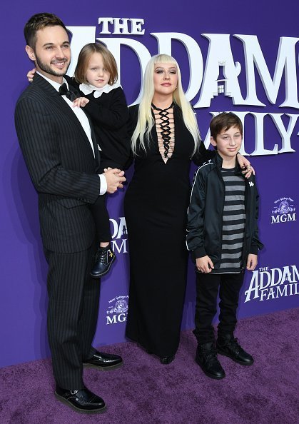 Christina Aguilera and husband Matthew Rutler, Max Bratman and Summer Rain Rutler at the premiere of MGM's "The Addams Family" at Westfield Century City AMC on October 06, 2019 in Los Angeles, California.| Photo:Getty Images