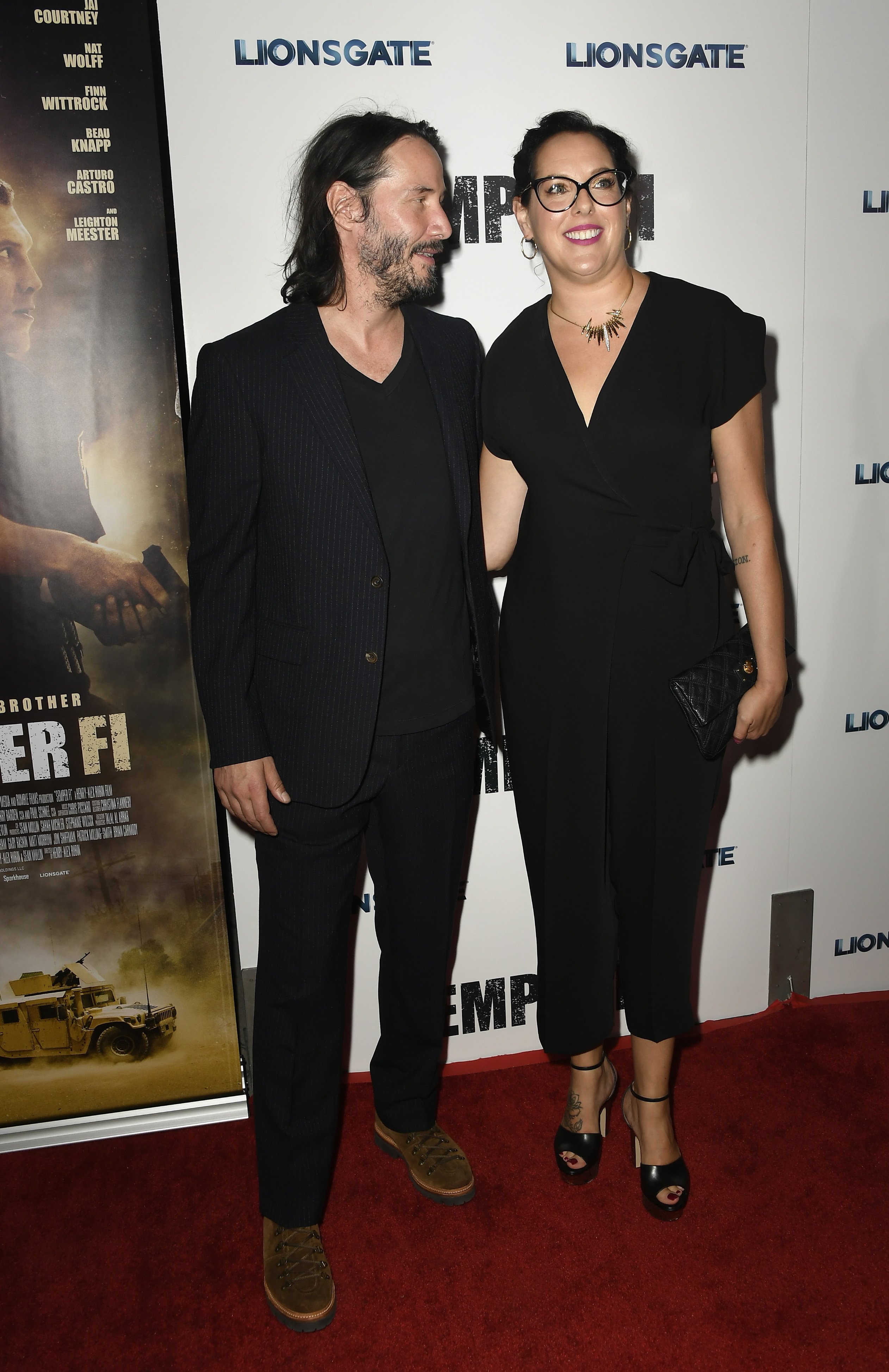 Keanu Reeves y su hermana Karina Miller posan en la alfombra roja en un Special Screening Of Lionsgate's "Semper Fi" el 24 de septiembre de 2019 en Hollywood | Foto: Getty Images
