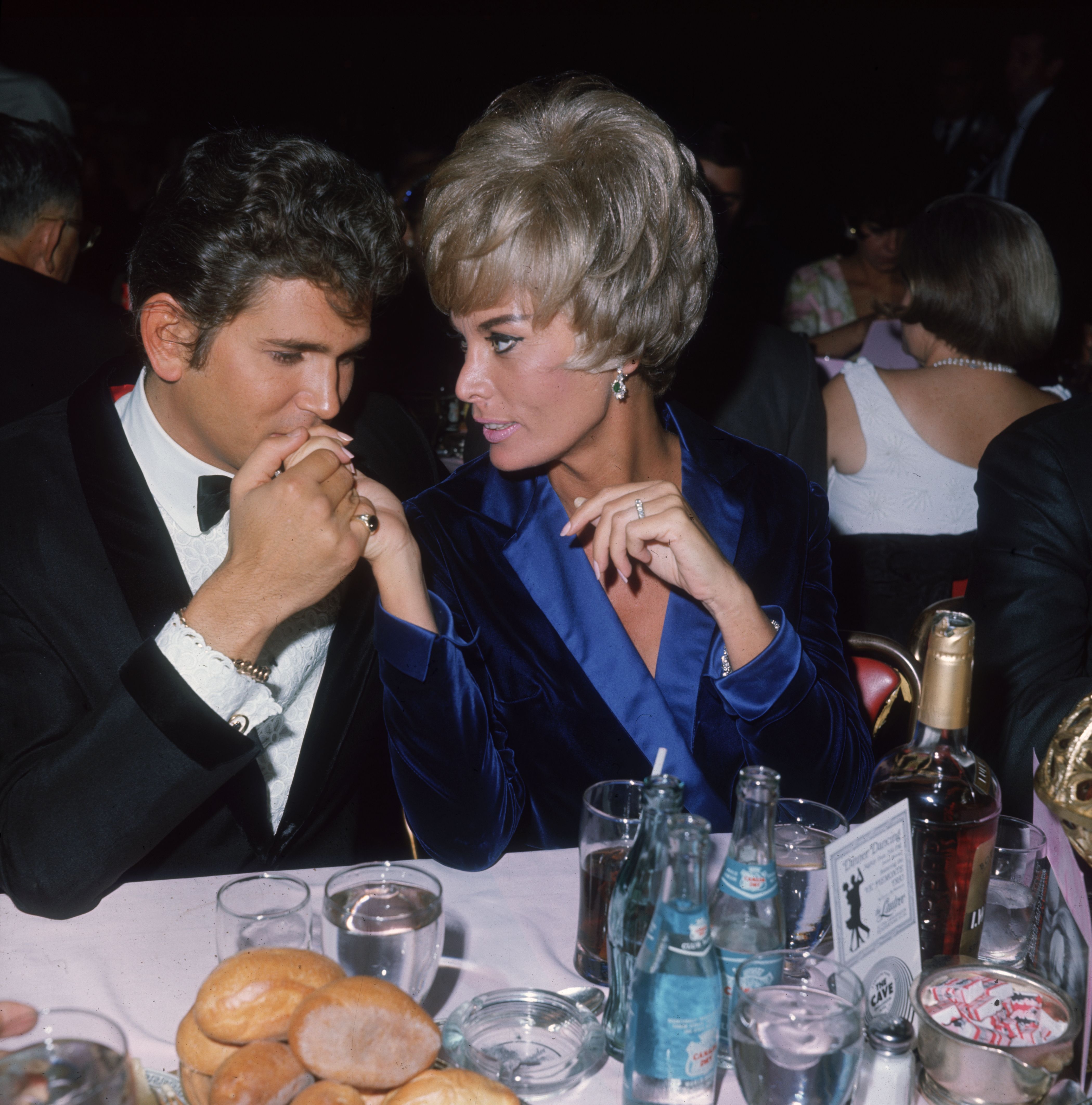 Michael Landon and his wife, Marjorie Lynn Noe, at the opening night of singer Susan Barrett's performances in Hollywood, California, in November 1966: | Source: Max B. Miller/Fotos International/Getty Images