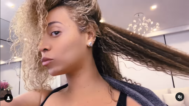 Beyoncé shows off her newly-washed blonde hair in a video shared in April 2024. | Source: Instagram/beyonce