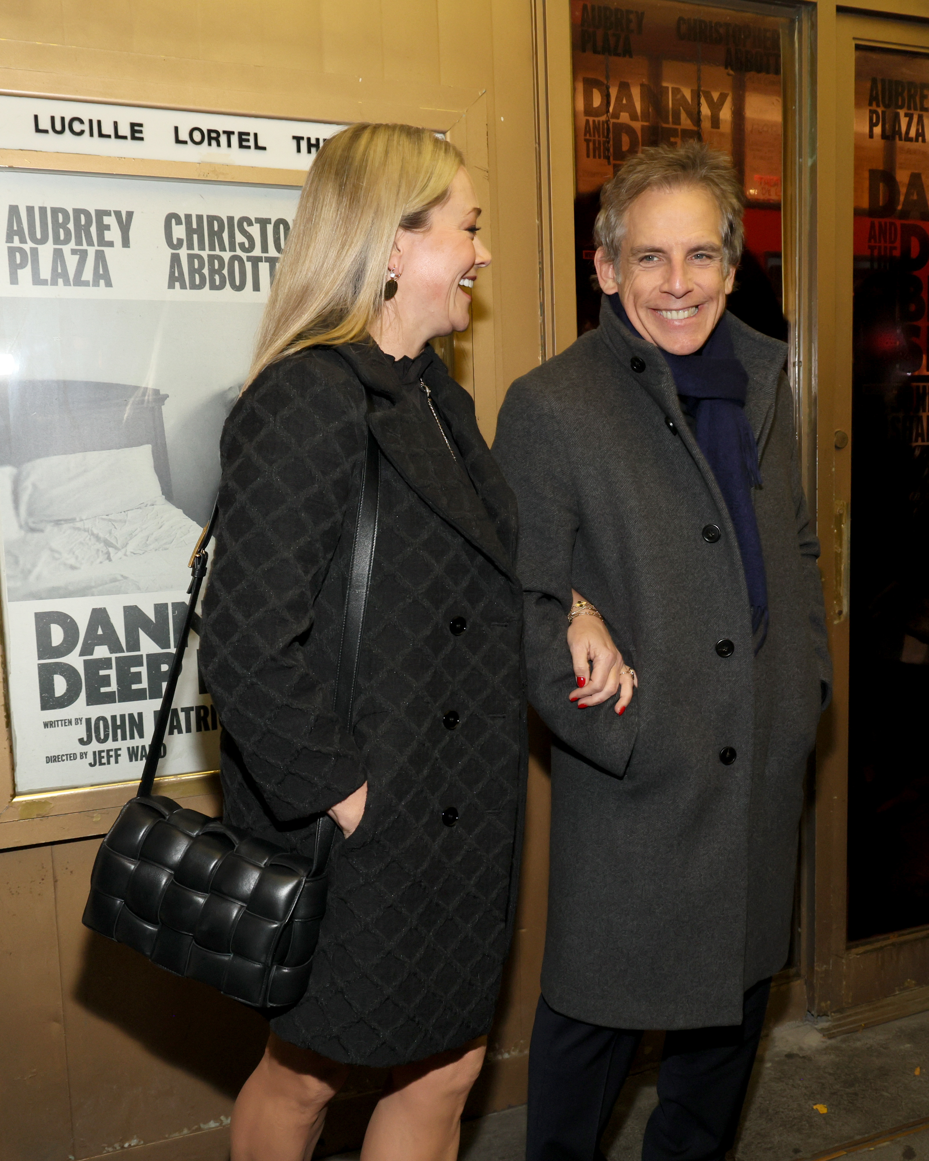 Christine Taylor and Ben Stiller at the "Danny and the Deep Blue Sea" opening night at Lucille Lortel Theatre on November 13, 2023 in New York City | Source: Getty Images