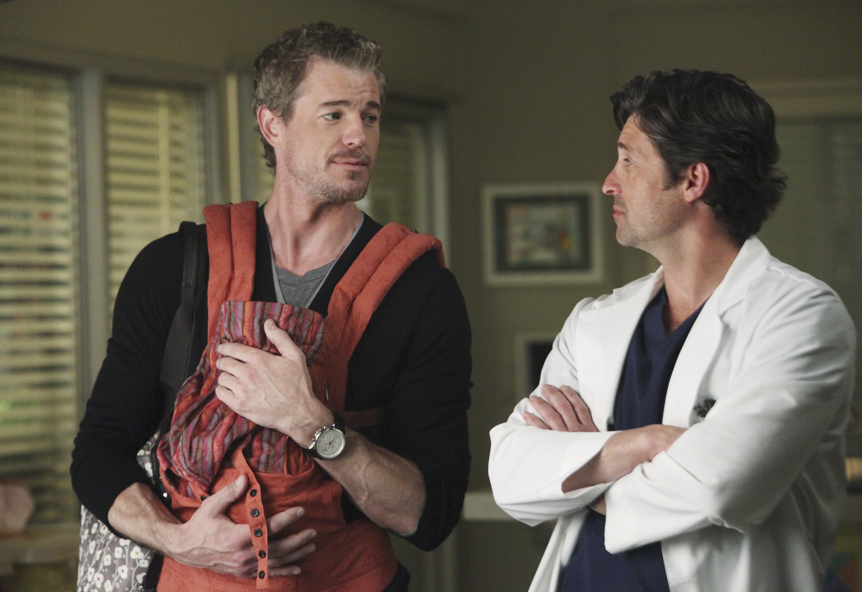 Patrick Dempsey and Eric Dane during "Grey's Anatomy" Season Seven at the "I Will Survive" episode shoot on March 28, 2011, in Los Angeles, California | Source: Getty Images