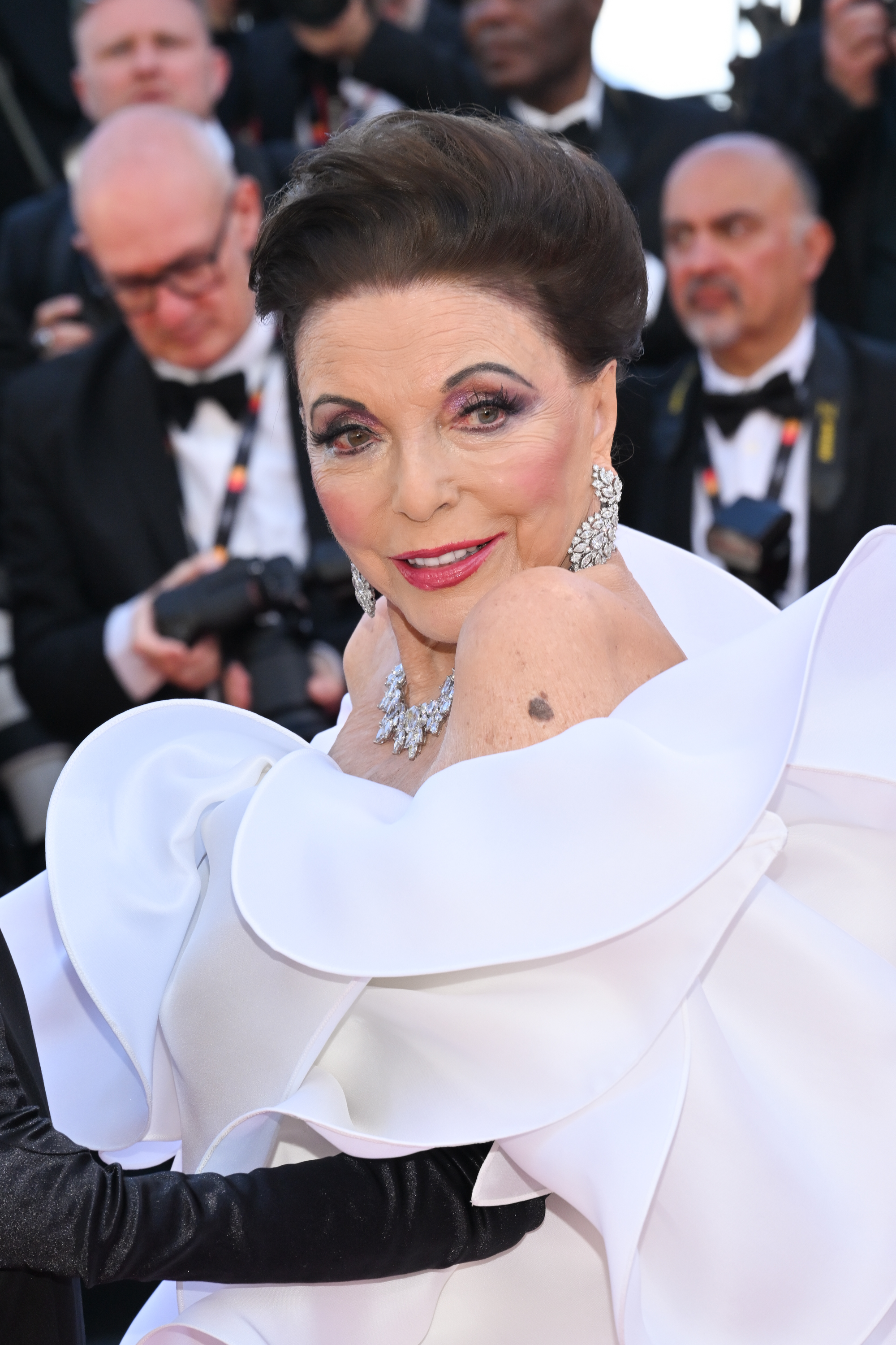 Dame Joan Collins attends the opening ceremony and "La Vénus Electrique" (The Electric Venus) screening during the annual Cannes Film Festival at Palais des Festivals on May 12, 2026, in Cannes, France | Source: Getty Images