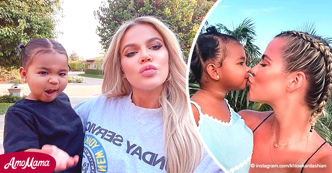 Khloé Kardashian of KUWTK Kisses Daughter True on the Lips in a Sweet ...