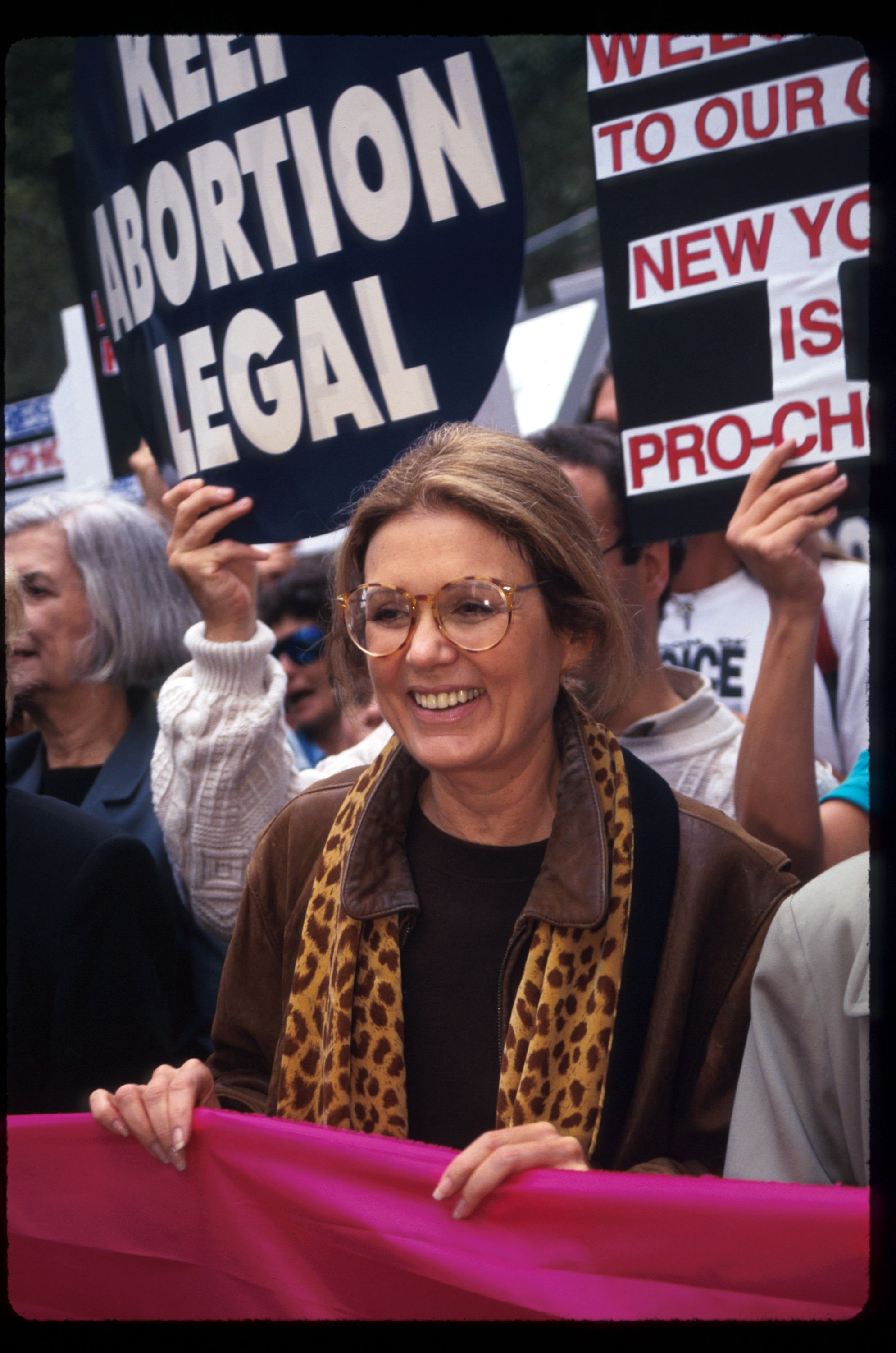 Gloria Steinem marches at the Women's Rights rally on October 7, 1995 in New York City | Source: Getty Images