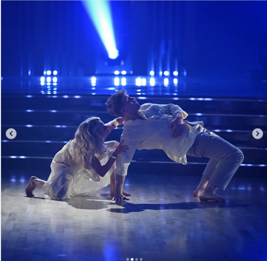 Robert Irwin and Witney Carson dance on the show's stage, as seen in a post dated October 15, 2025 | Source: Instagram/dancingwiththestars