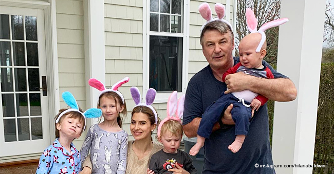Alec Baldwin and His Four Babies Wear Adorable Rabbit Ears for Easter