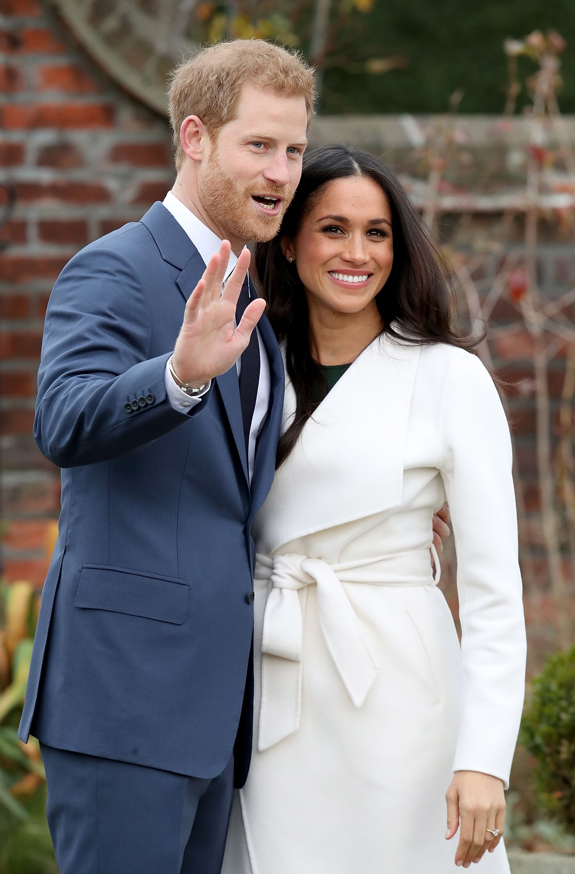  Prince Harry and Meghan Markle announce their engagement at The Sunken Gardens at Kensington Palace in 2017 in London | Source: Getty Images