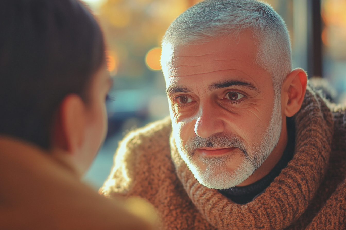 A man looking at a woman | Source: Midjourney