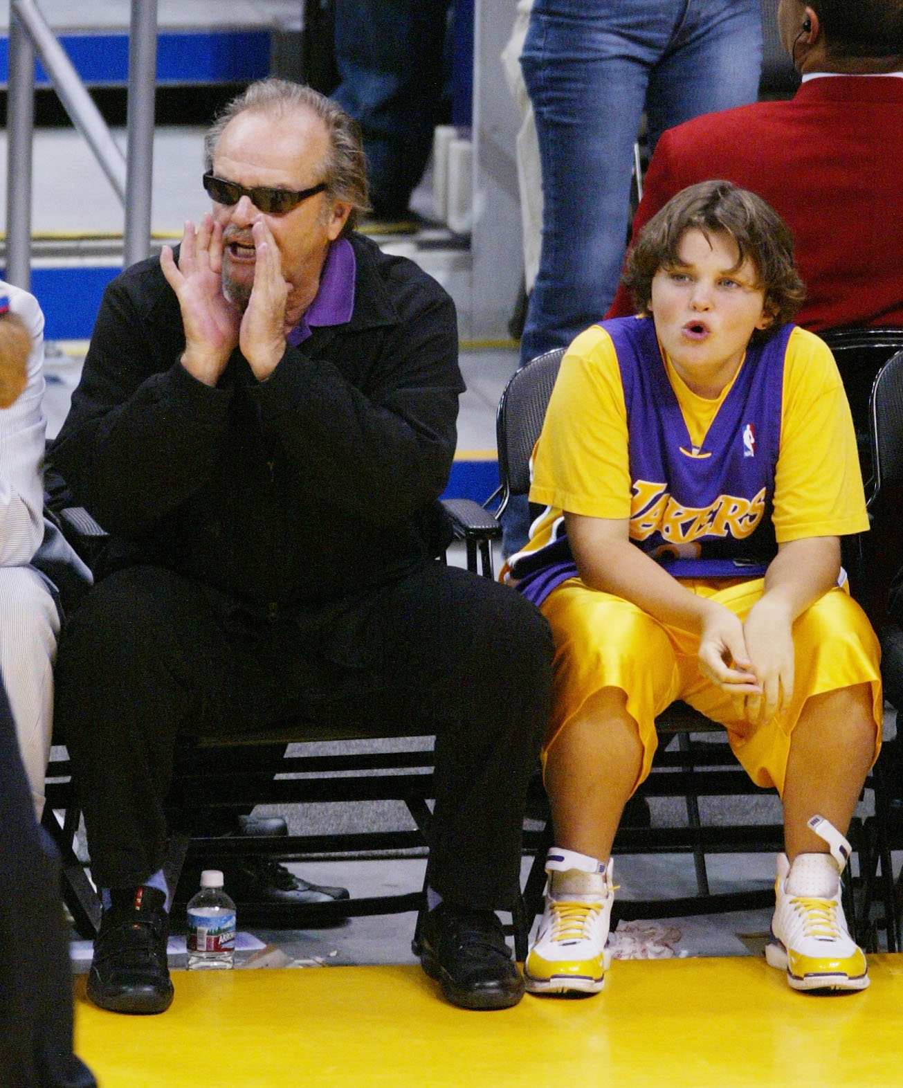 Jack and Ray Nicholson at Game 2 of the 2004 NBA Finals between the Detroit Pistons and the Los Angeles Lakers on June 8 in Los Angeles, California. | Source: Getty Images