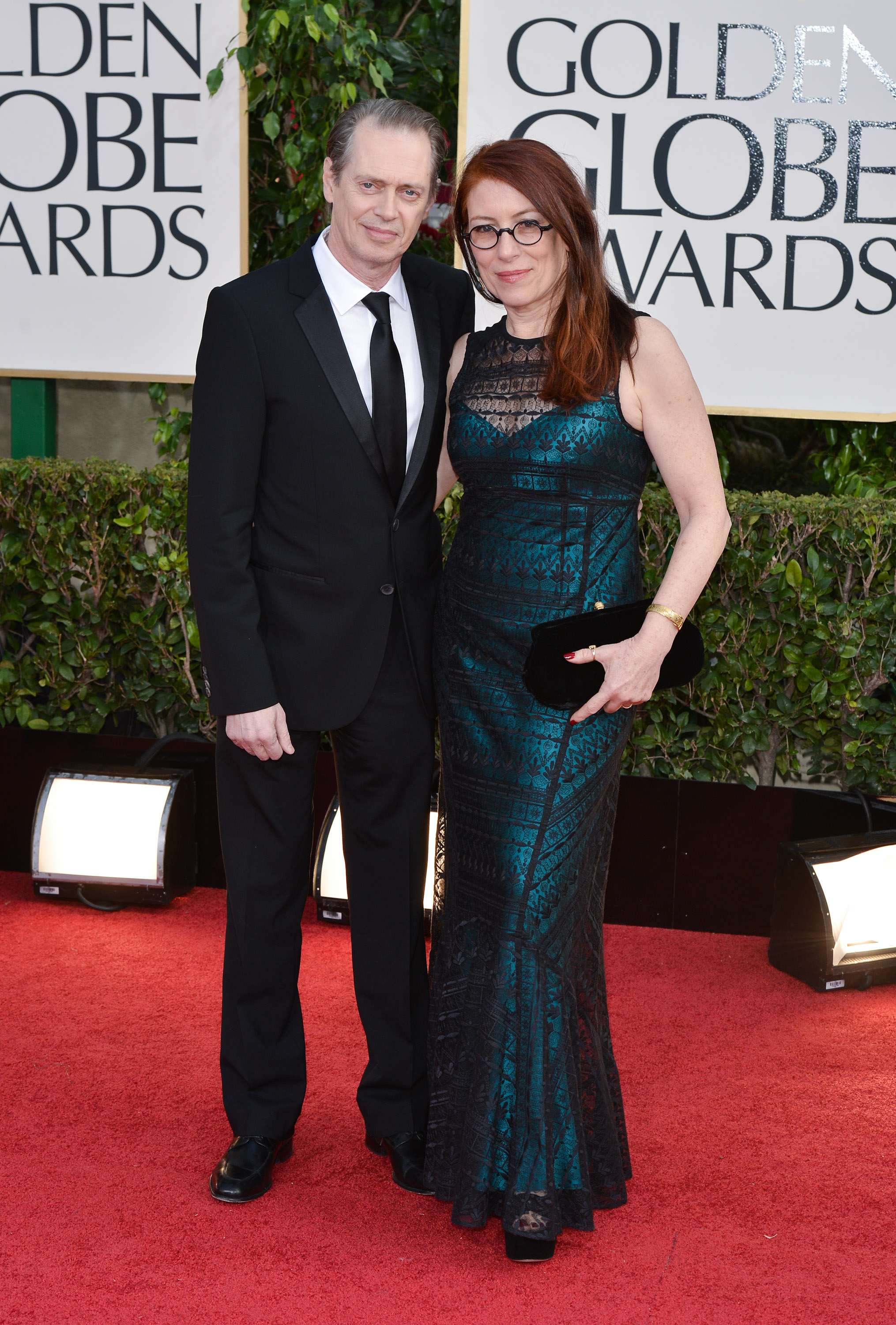 Actor Steve Buscemi and wife Jo Andres arrive at the 70th Annual Golden Globe Awards held at The Beverly Hilton Hotel on January 13, 2013 in Beverly Hills, California | Source: Getty Images