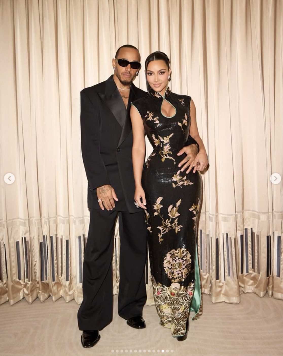 Lewis Hamilton and Kim Kardashian attending the Lucas Museum of Narrative Art on September 19, 2026, as featured in Hamilton's post | Source: instagram/lewishamilton