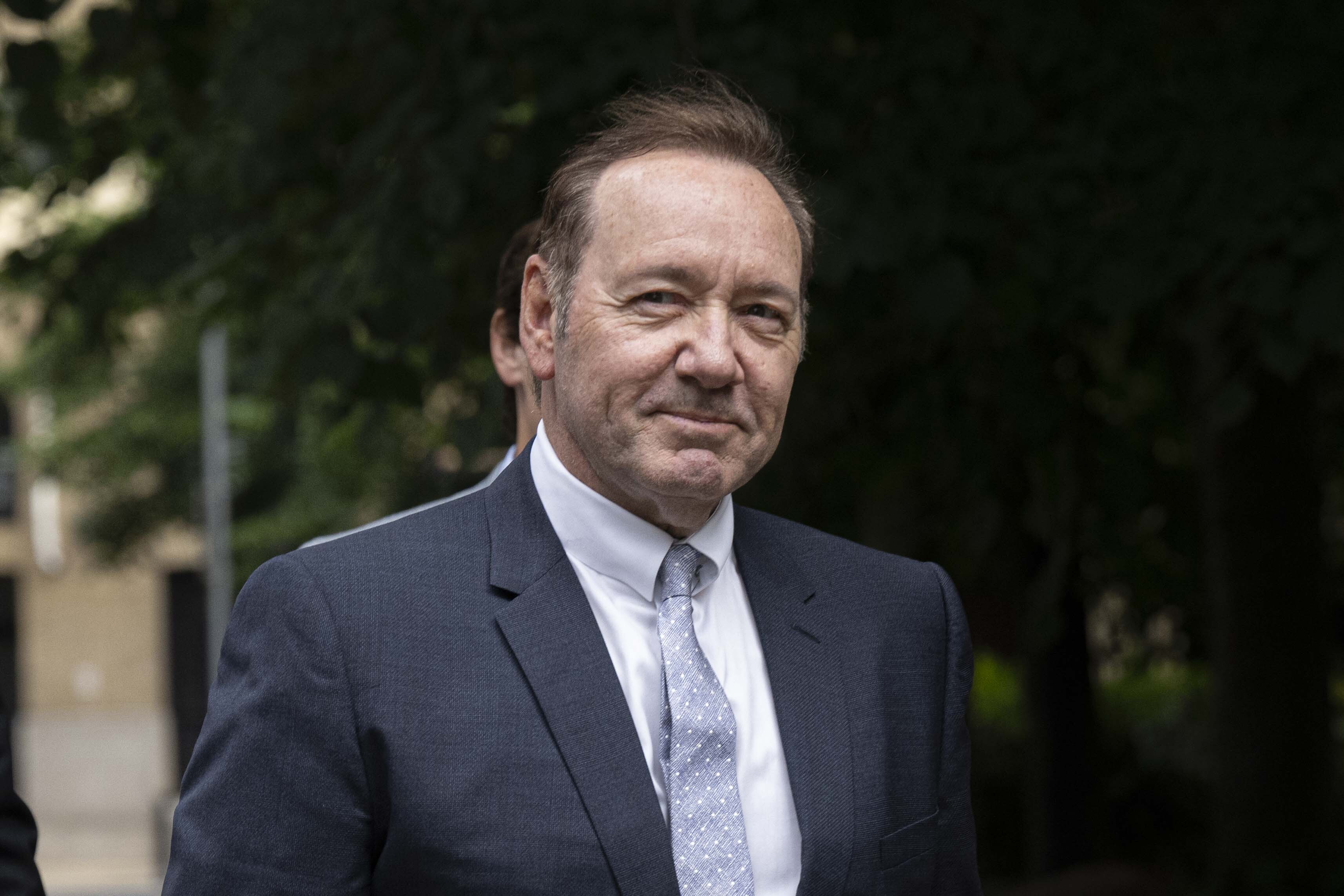 Kevin Spacey, who was tried for 12 crimes including sexual assault against four men in London and Gloucestershire between 2005 and 2013, arrives at Southwark Crown Court on 4 July 2023 in London, United Kingdom. | Source: Getty Images