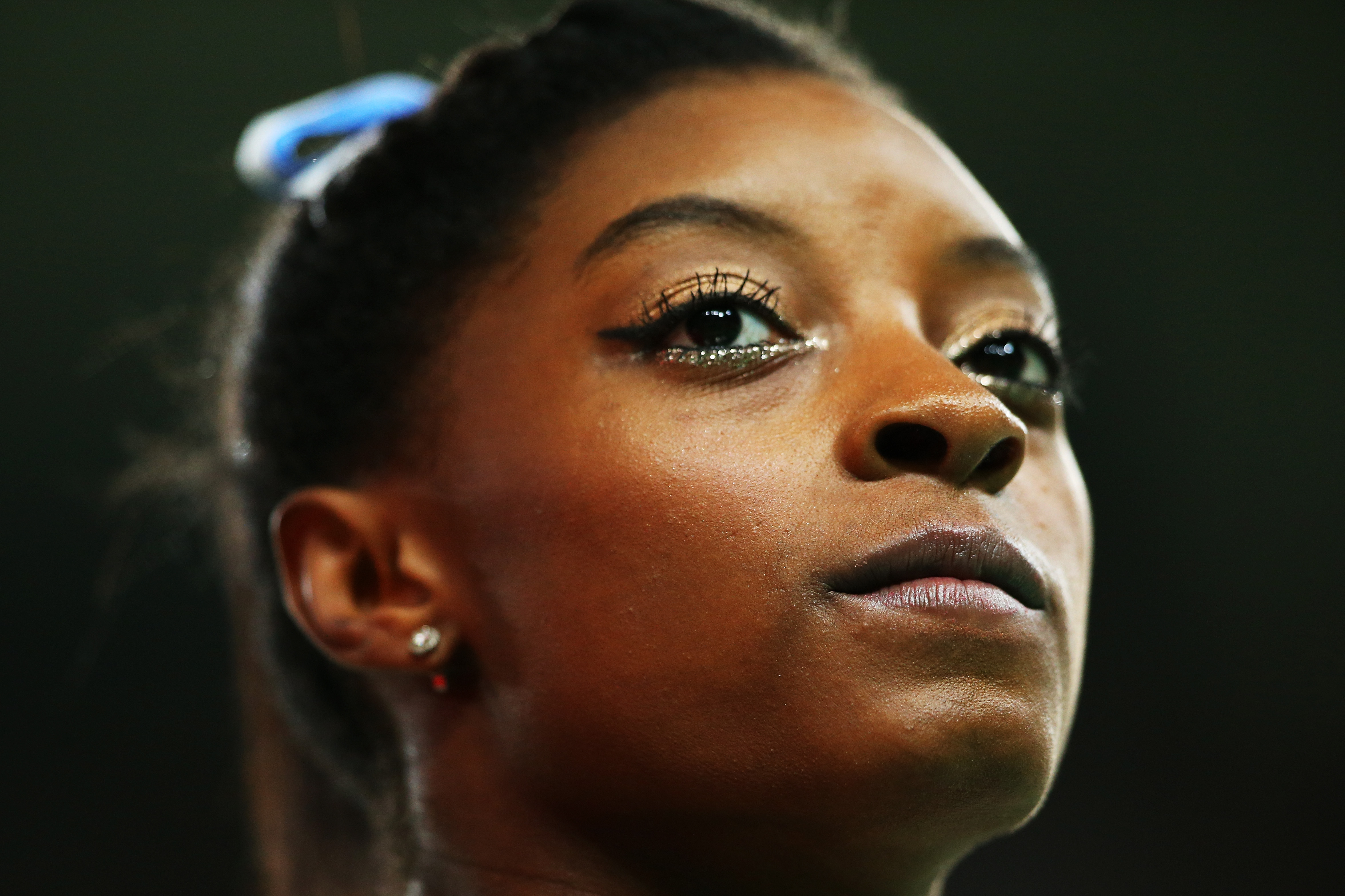 Simone Biles of the United States looks on during the Women's Individual All Around Final on Day 6 of the 2016 Rio Olympics at Rio Olympic Arena, on August 11, 2016, in Rio de Janeiro, Brazil. | Source: Getty Images