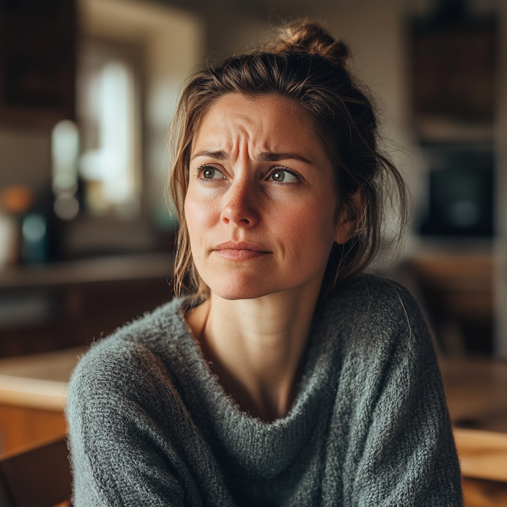 A woman looking anxious | Source: Midjourney