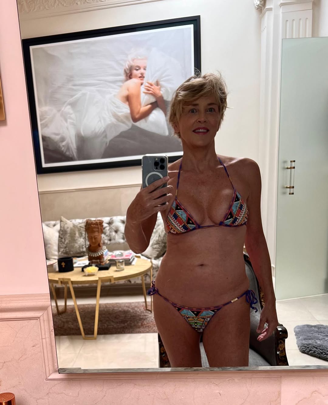 Sharon Stone from a post dated August 28, 2022. | Source: Instagram/sharonstone