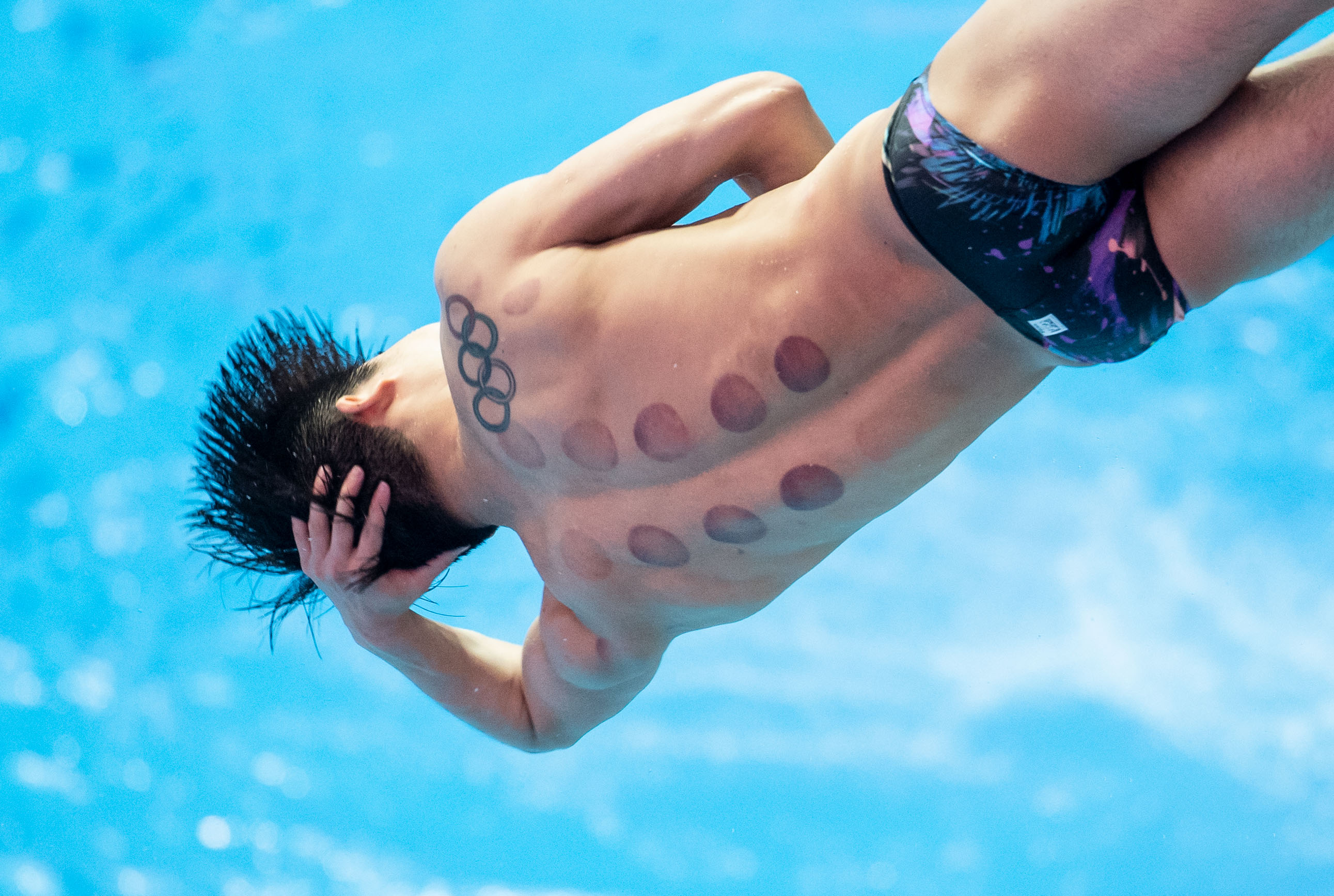 Water diver Haram Woo in action in Gwangju, Korea, on July 12, 2019. | Source: Getty mages