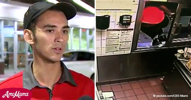 McDonalds worker jumps through a window to save unconscious officer