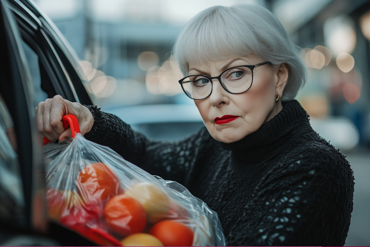 A mature woman loading groceries into a car | Source: Midjourney