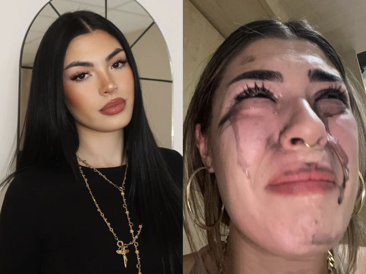 A TikToker's before-and-after photos: single vs. in a relationship. | Source: TikTok/valcadarso