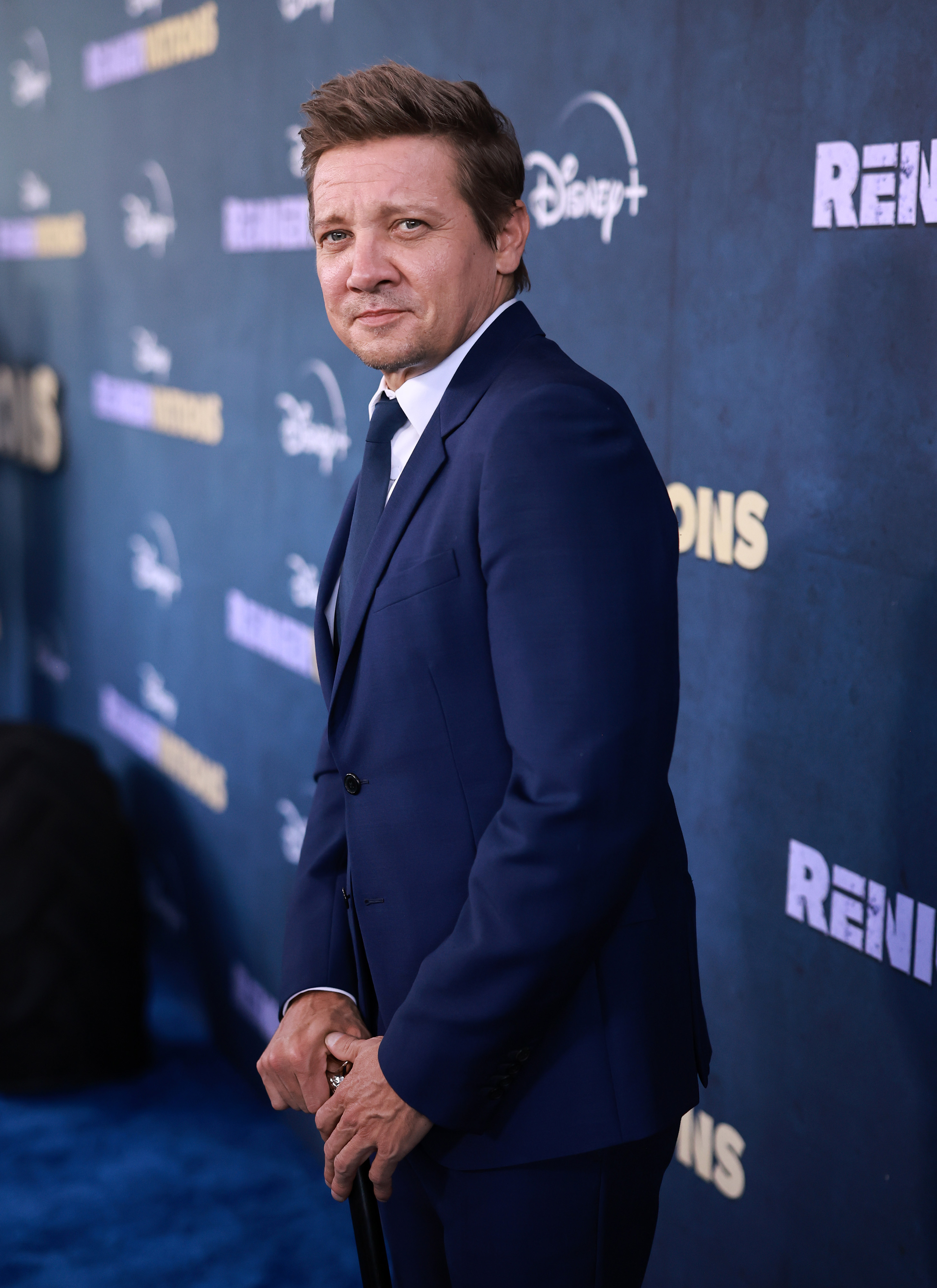 Jeremy Renner at the premiere of Disney+'s original series "Rennervations" at Regency Village Theatre on April 11, 2023, in Los Angeles, California. | Source: Getty Images