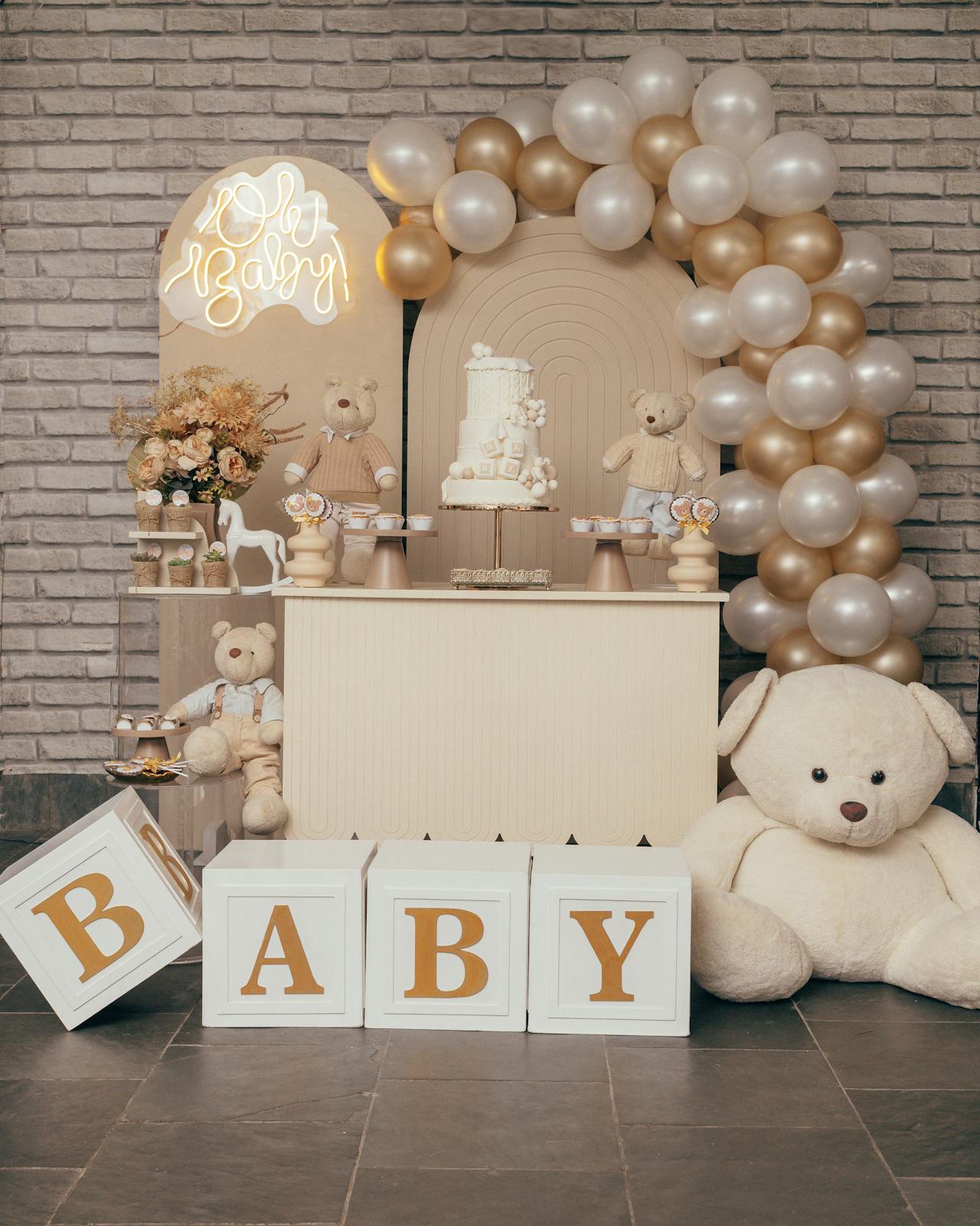Un elegante montaje para baby shower | Fuente: Pexels