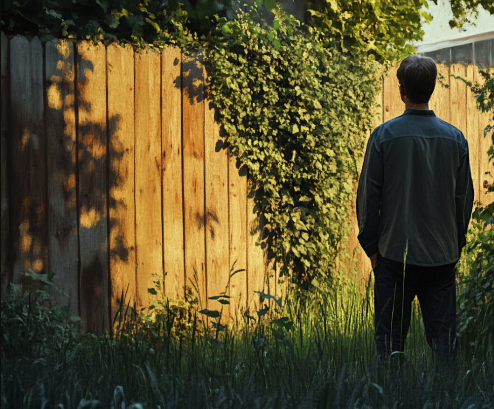 A man staring at a fence | Source: Midjourney