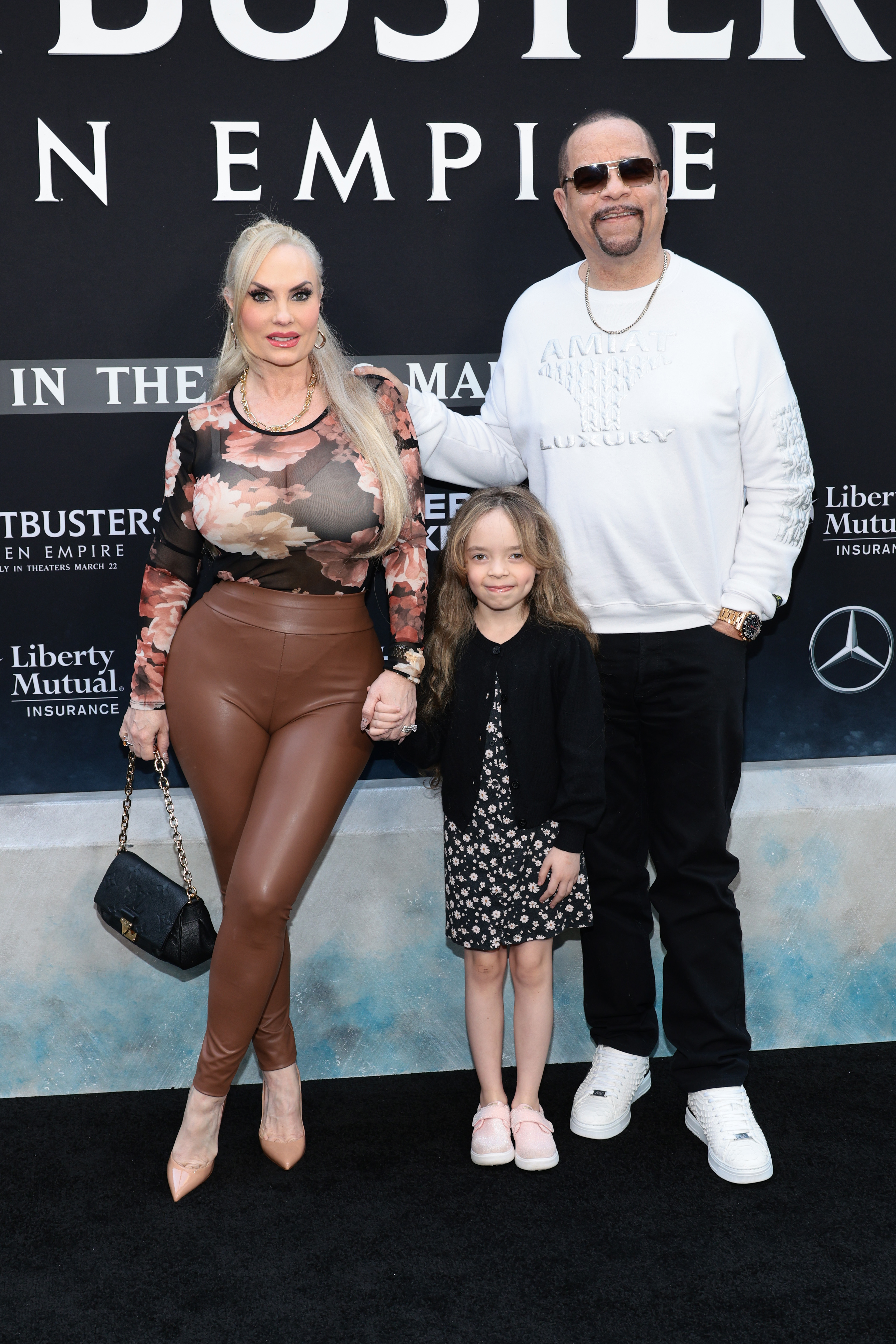 The rapper, daughter Chanel Nicole Marrow, and wife Coco Austin attend the premiere of "Ghostbusters: Frozen Empire" on March 14, 2024 | Source: Getty Images