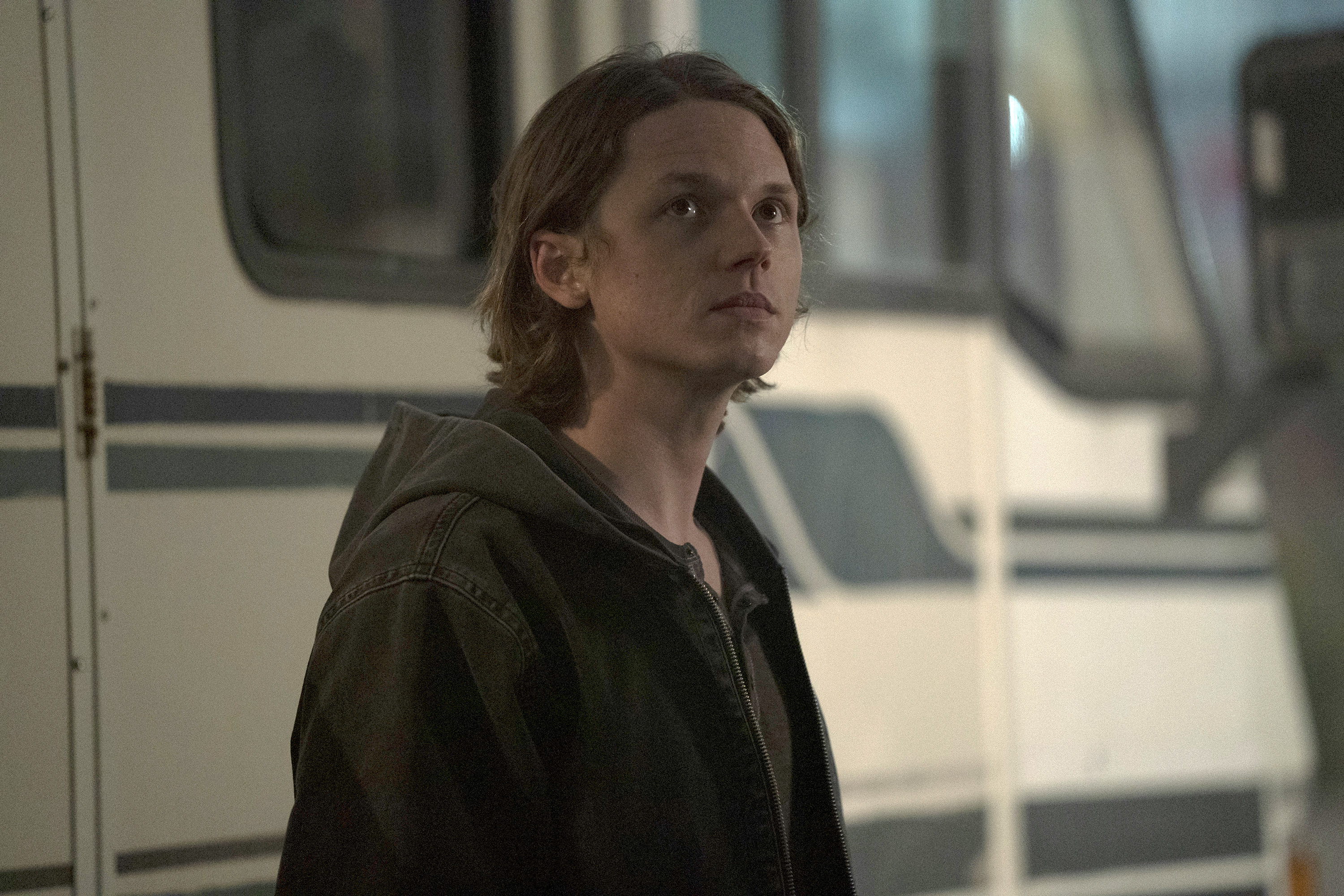 Jack Kilmer as Louis Chinasky on "Law and Order: Organized Crime" on October 2, 2021 | Source: Getty Images