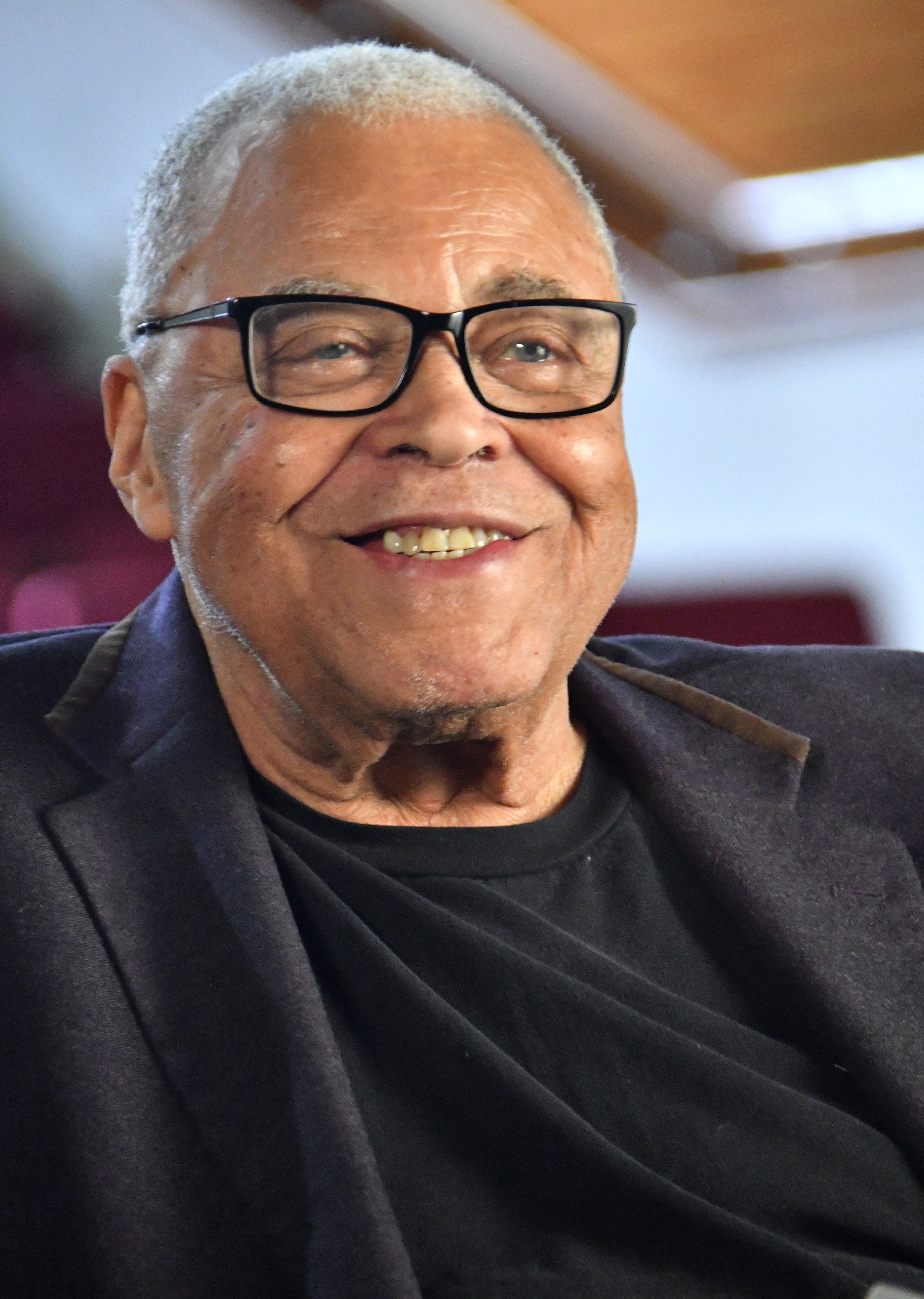 James Earl Jones is shown recording an audio segment for Disney during a special event in Pawling, New York on July 10, 2019  | Source: Getty Images