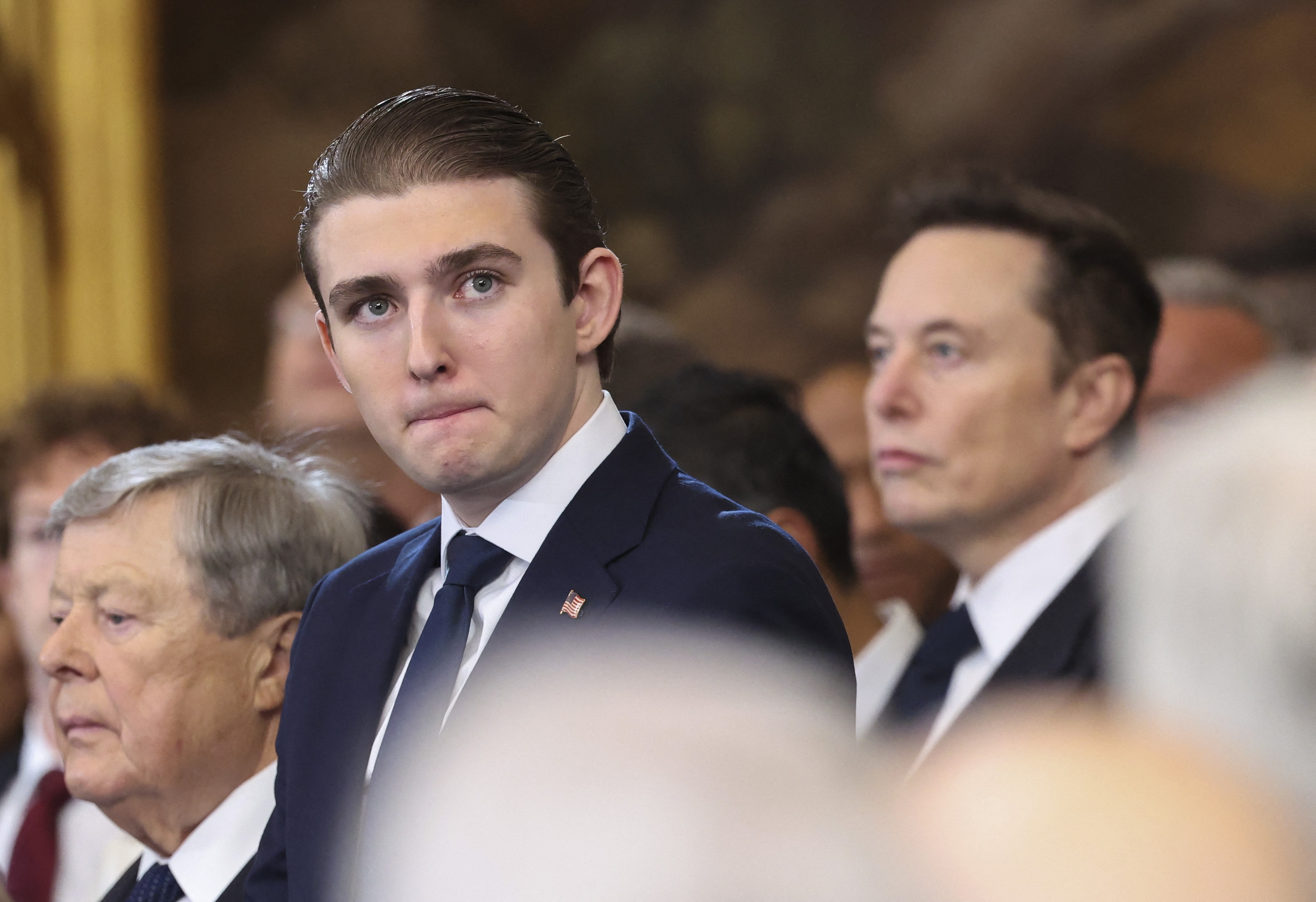 Barron Trump and Elon Musk look on ahead of the Presidential Inauguration of Donald Trump on January 20, 2025 | Source: Getty Images