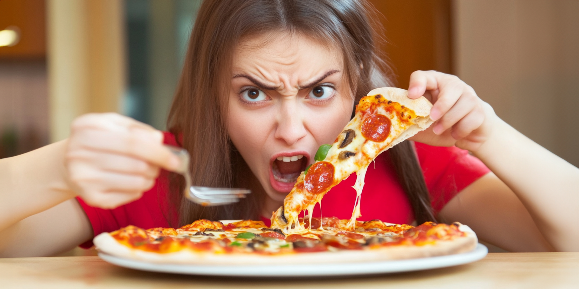 A woman eating pizza | Source: Amomama