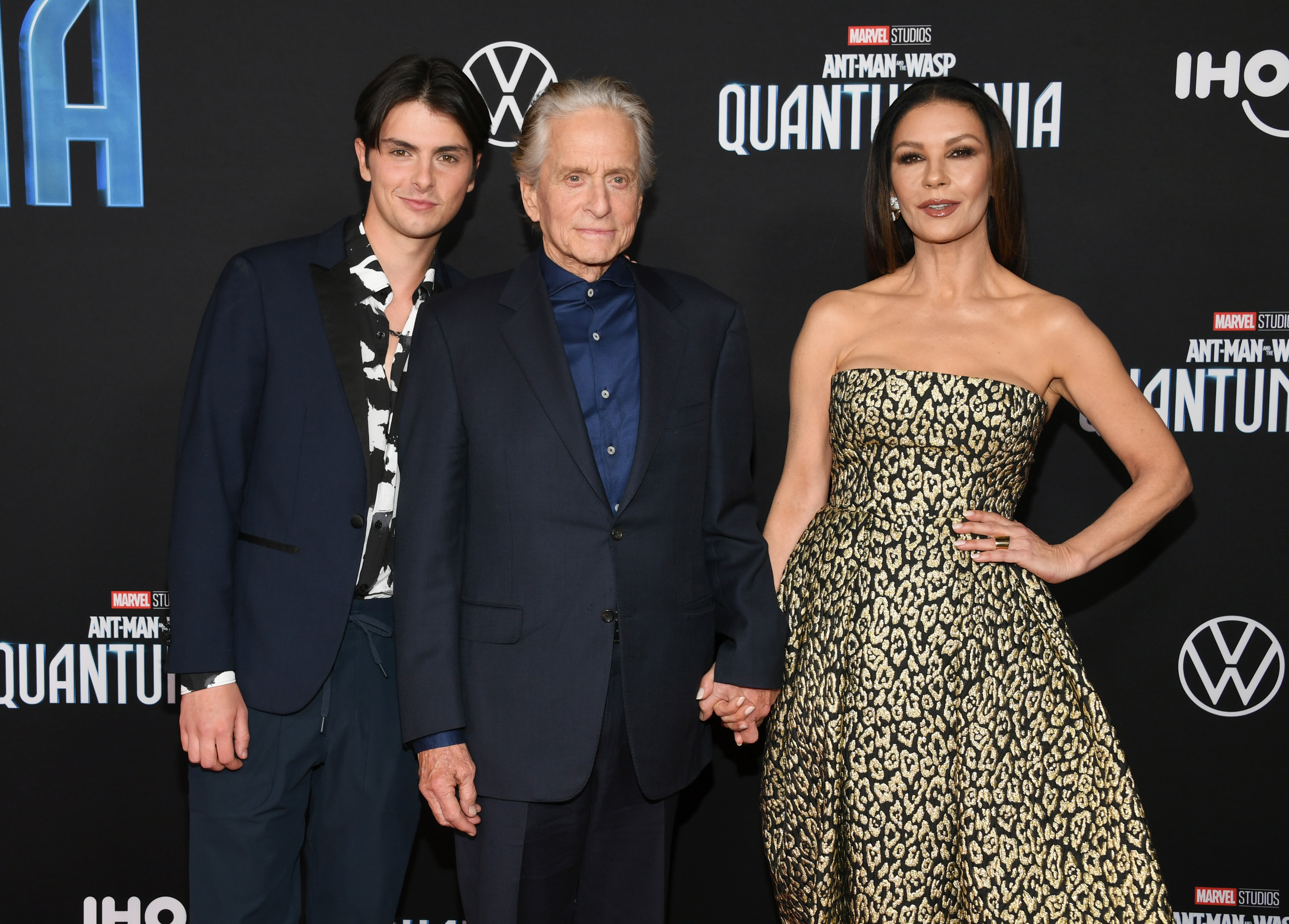 Dylan, Michael Douglas, and Catherine Zeta-Jones at the "Ant-Man and the Wasp: Quantumania" premiere in Los Angeles on February 6, 2023 | Source: Getty Images