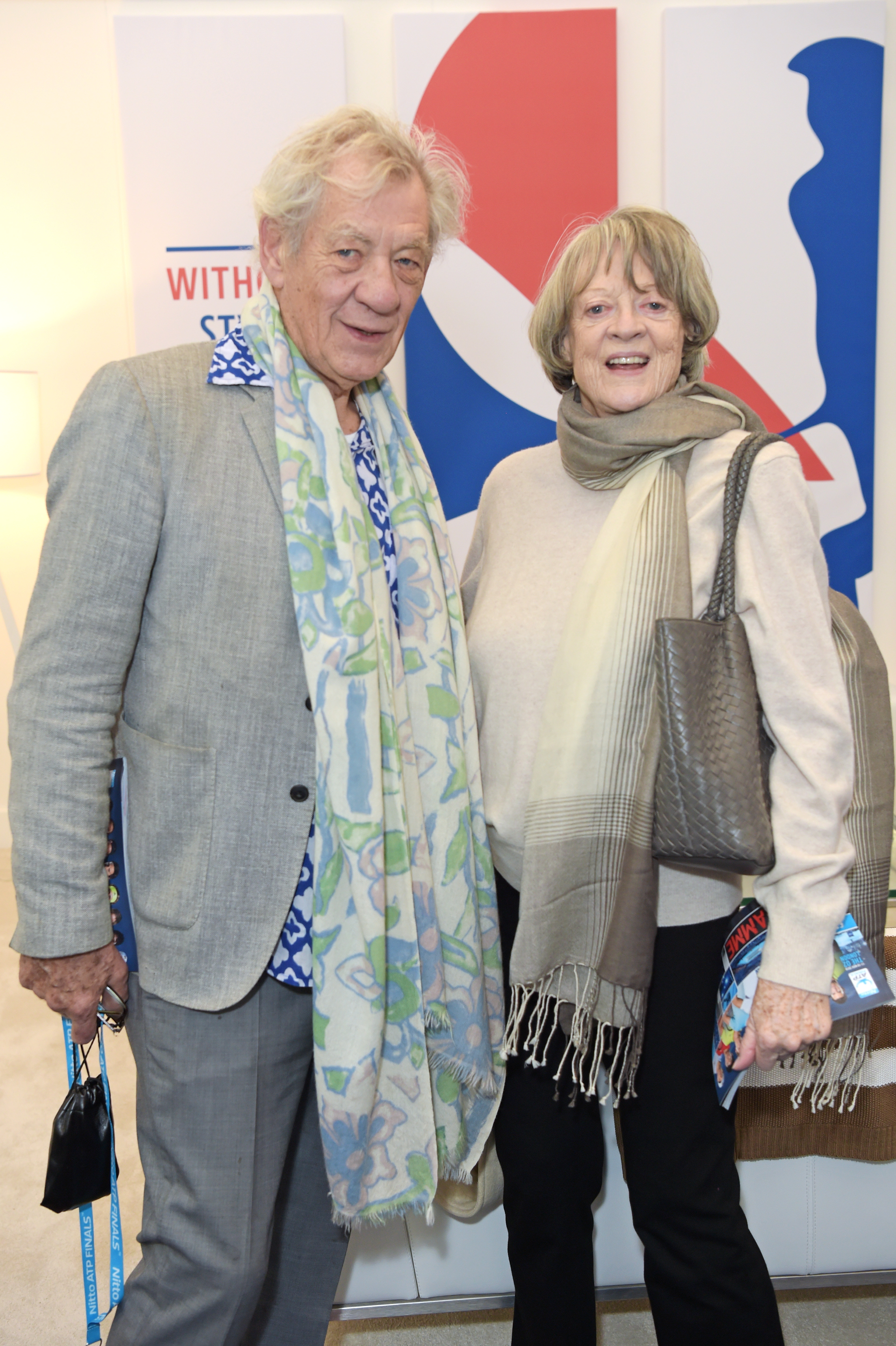 Ian McKellen and Maggie Smith pose during Semi-Final Day of the 2018 Nitto ATP World Tour Tennis Finals on November 17, 2018, in London, England. | Source: Getty Images