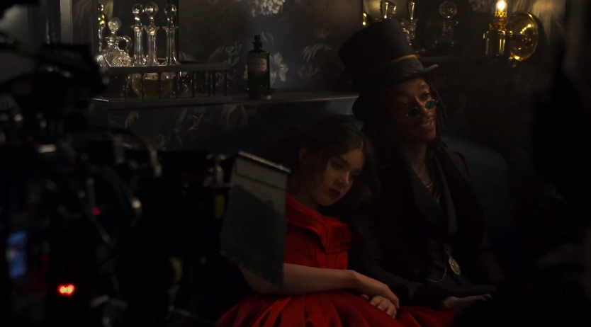 Hailee Steinfeld and Wiz Khalifa appear in character as Emily Dickinson and Death in a scene from Apple TV+'s "Dickinson." | Source: YouTube/Apple TV