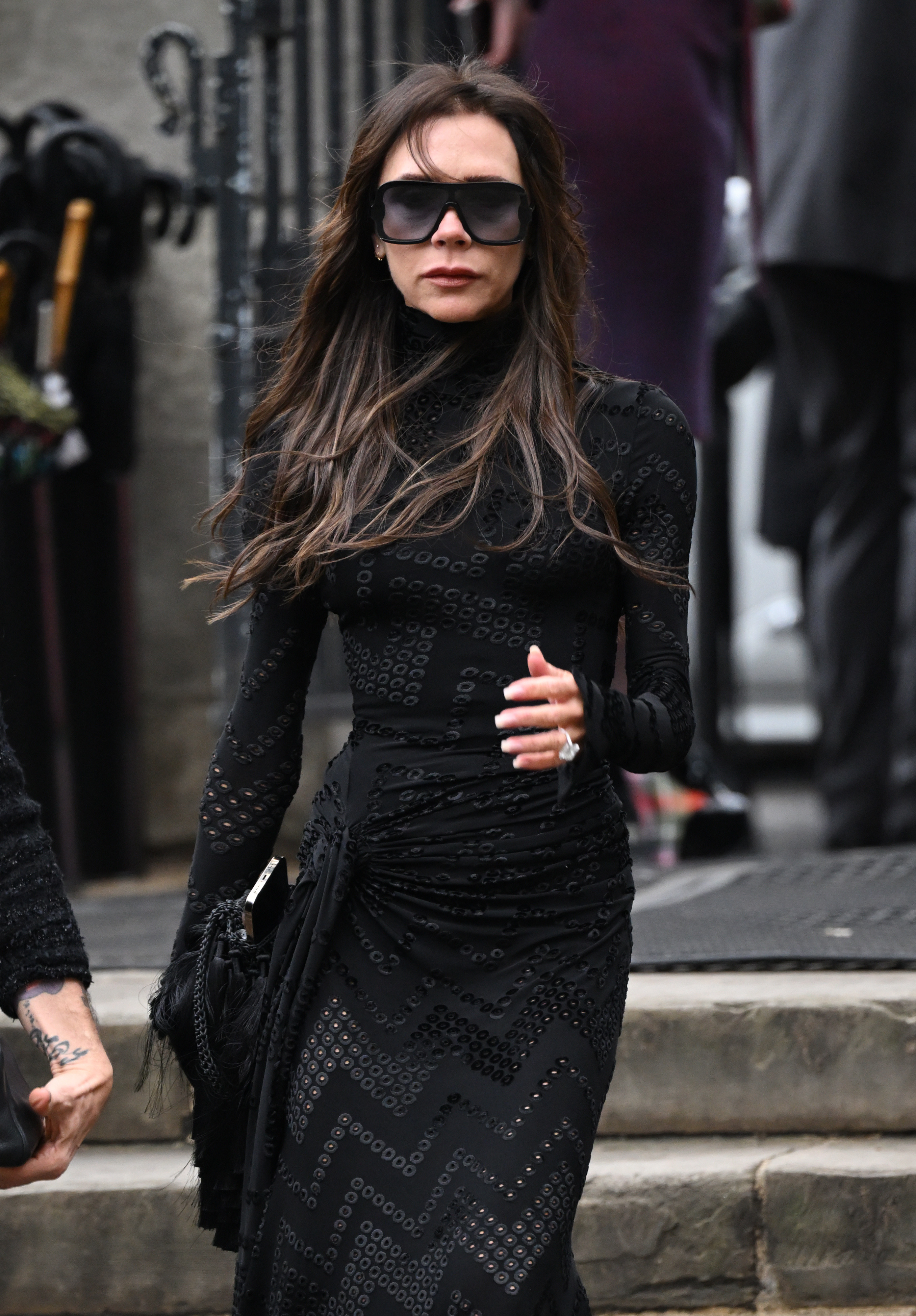 Victoria Beckham at the Memorial Service for Dame Vivienne Westwood at Southwark Cathedral on February 16, 2023 in London, England. | Source: Getty Images